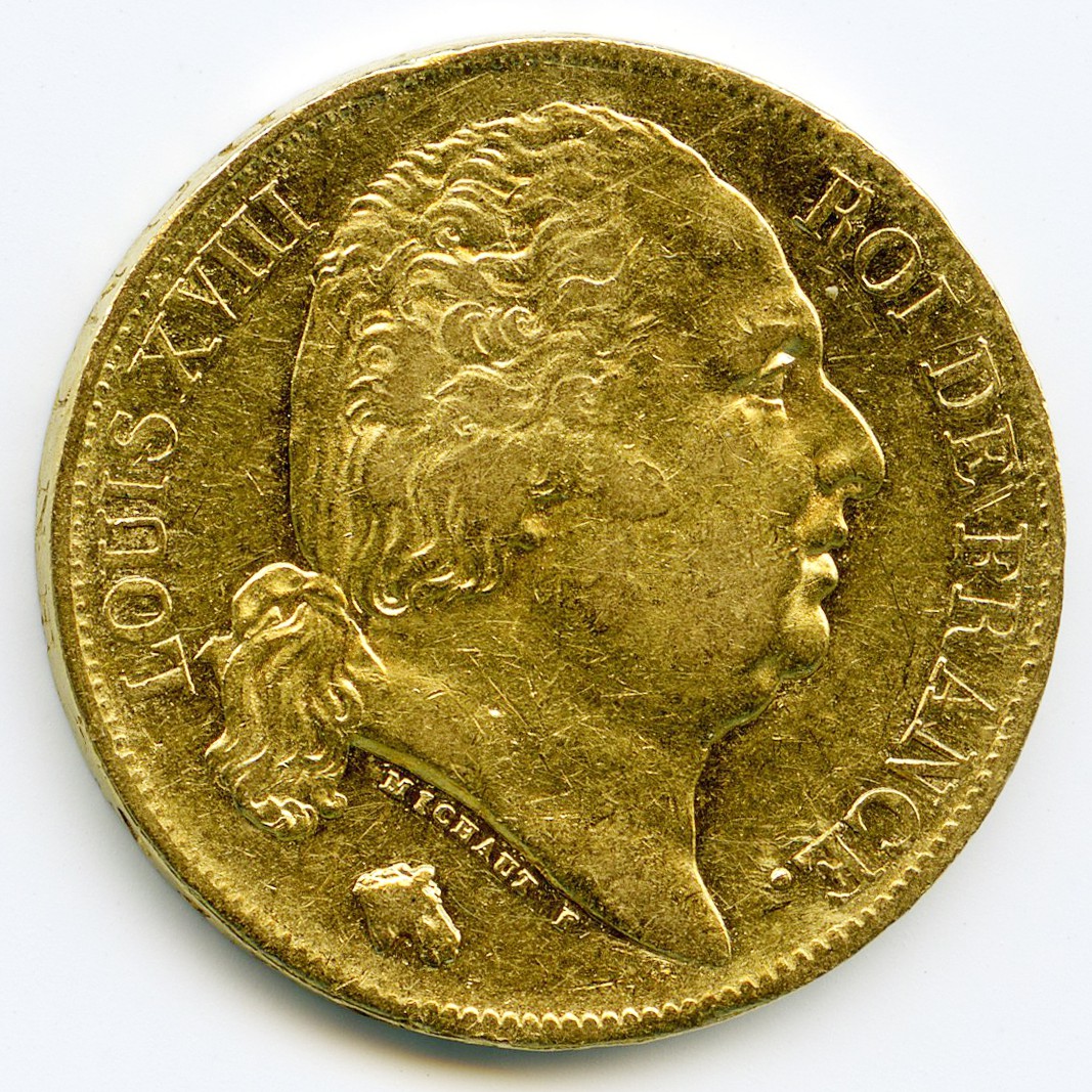 Louis XVIII - 20 Francs - 1818 A avers