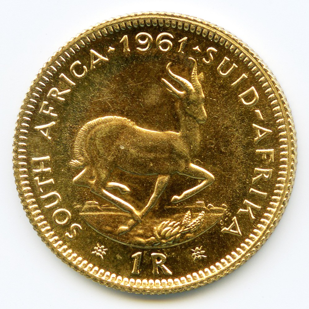 Afrique du Sud - 1 Rand Springbok - 1961 revers