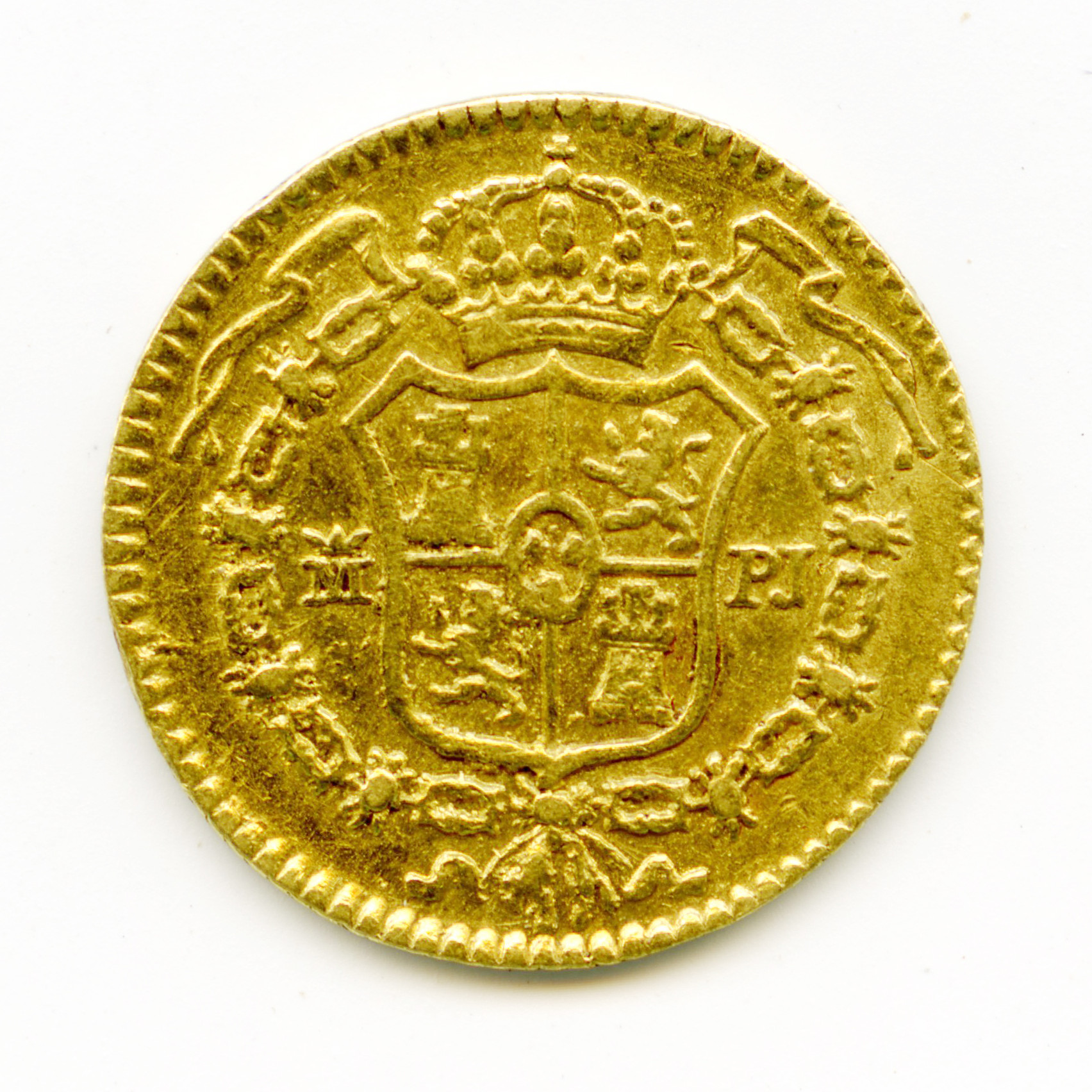 Espagne - 1/2 Escudo - 1772 PJ revers