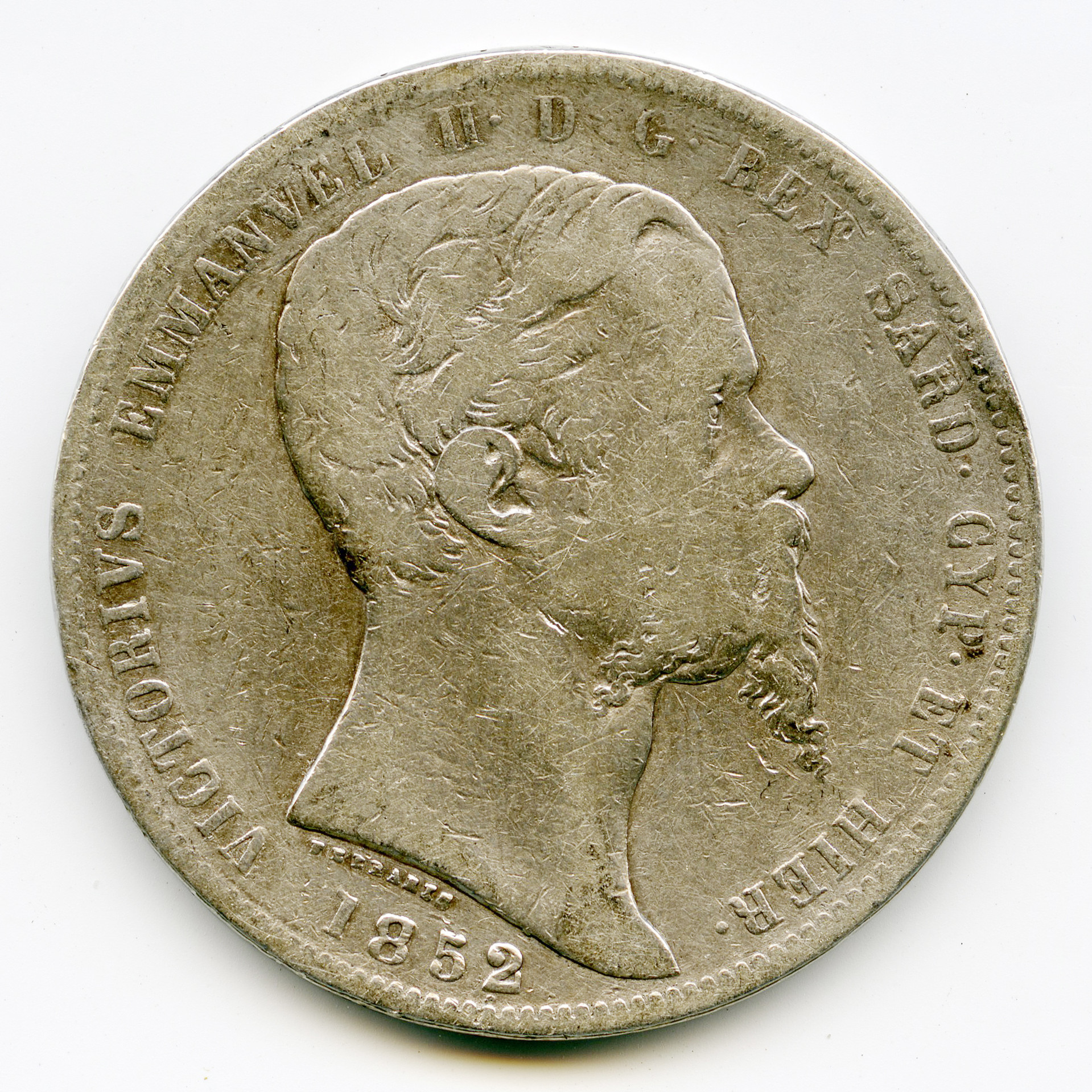 Italie - 5 Lire - 1852 - Gênes avers