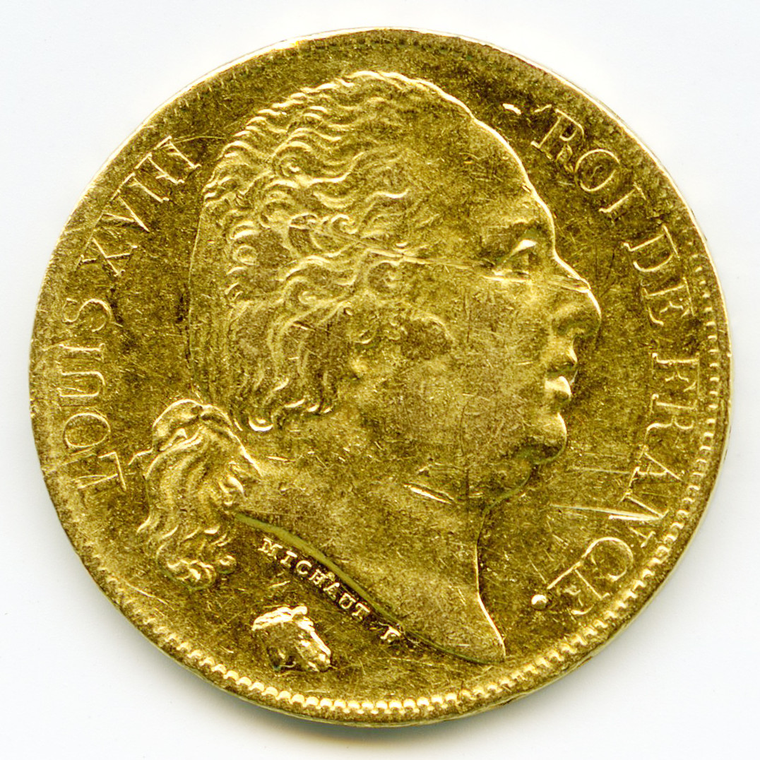 Louis XVIII - 20 Francs - 1819 A avers