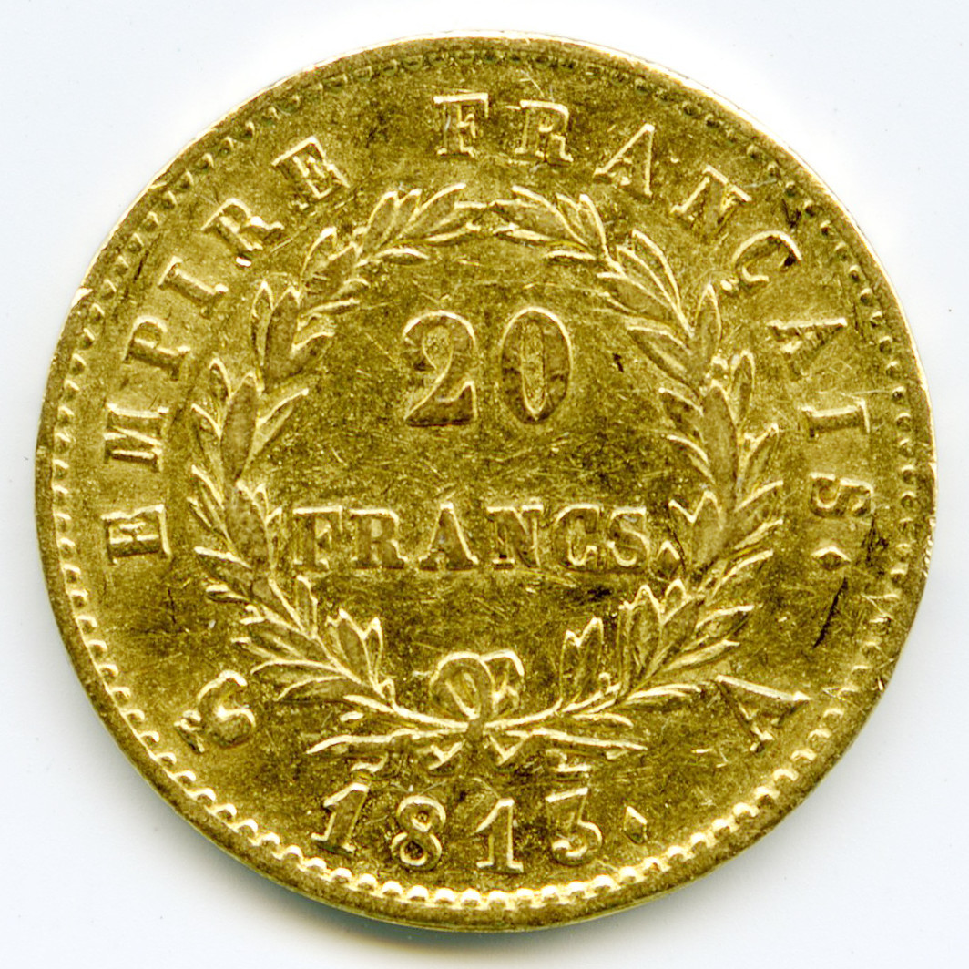 Napoléon Ier - 20 Francs - 1813 A revers