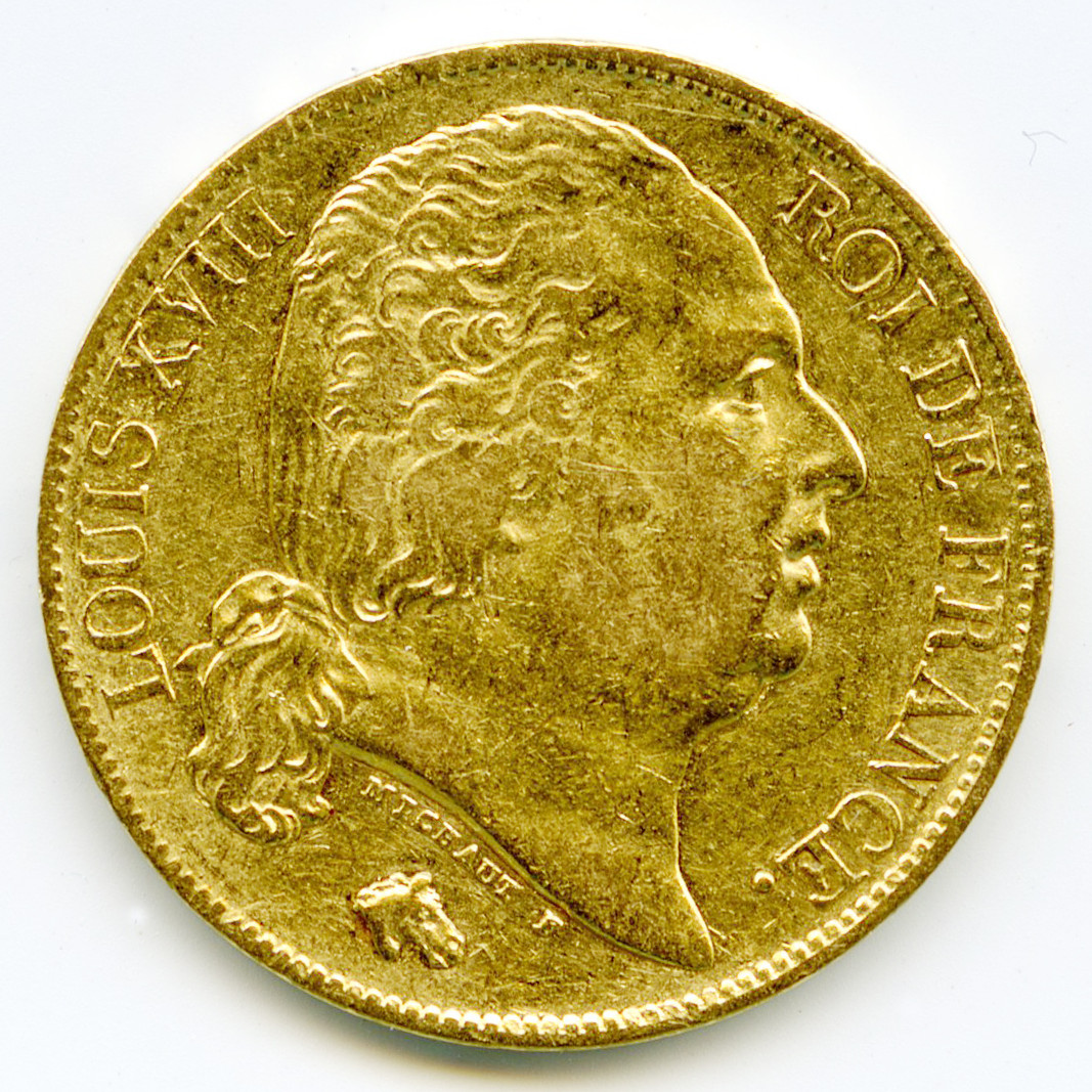 Louis XVIII - 20 Francs - 1824 A avers