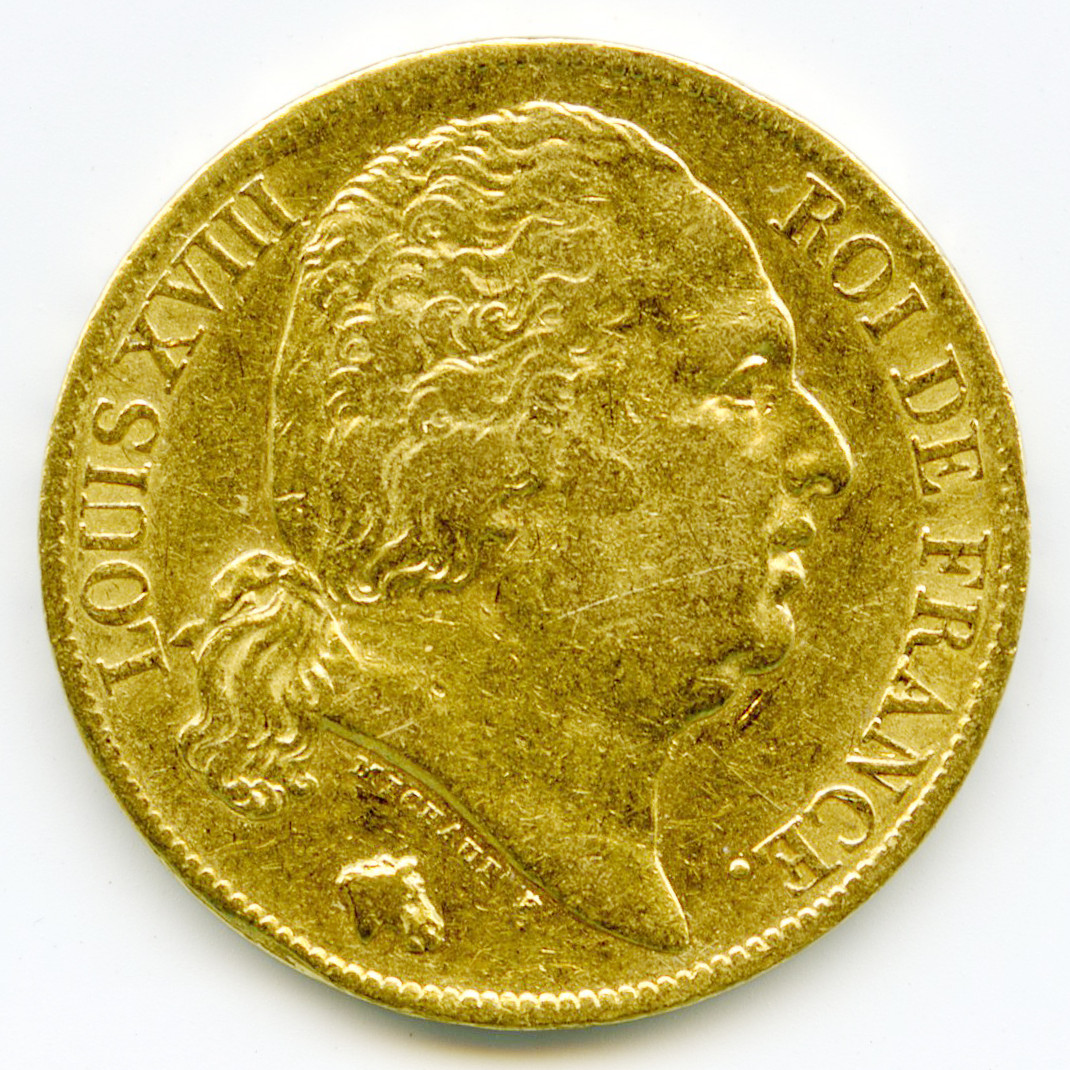 Louis XVIII - 20 Francs - 1820 A avers