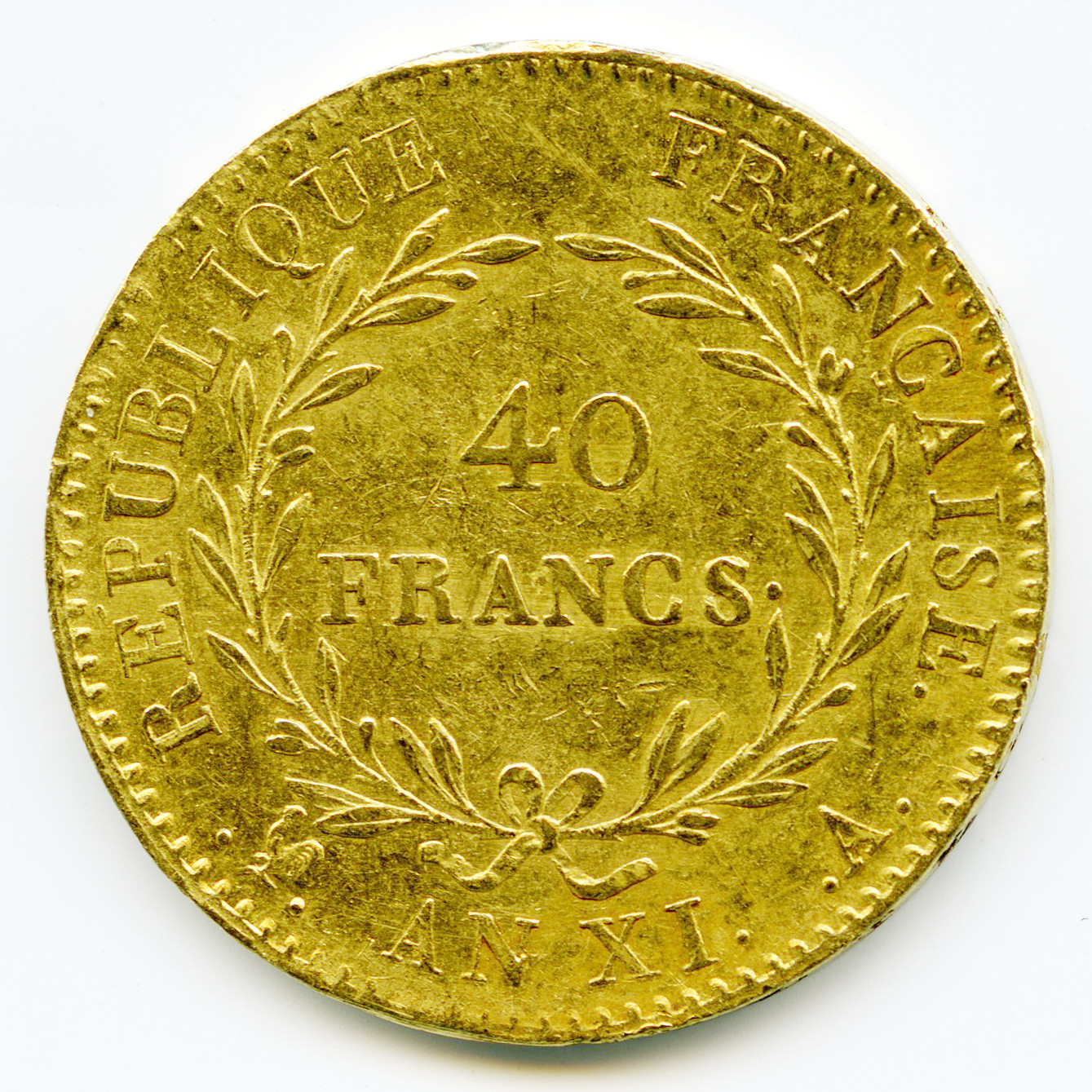 Bonaparte - 40 Francs - l'An XI A revers