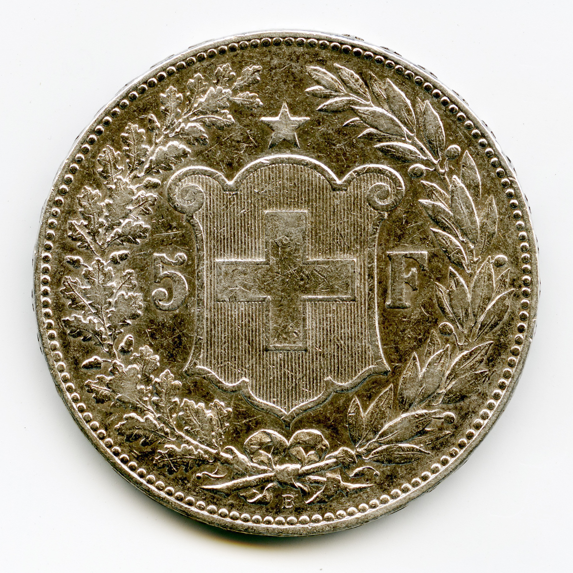 Suisse - 5 Francs - 1890 B revers