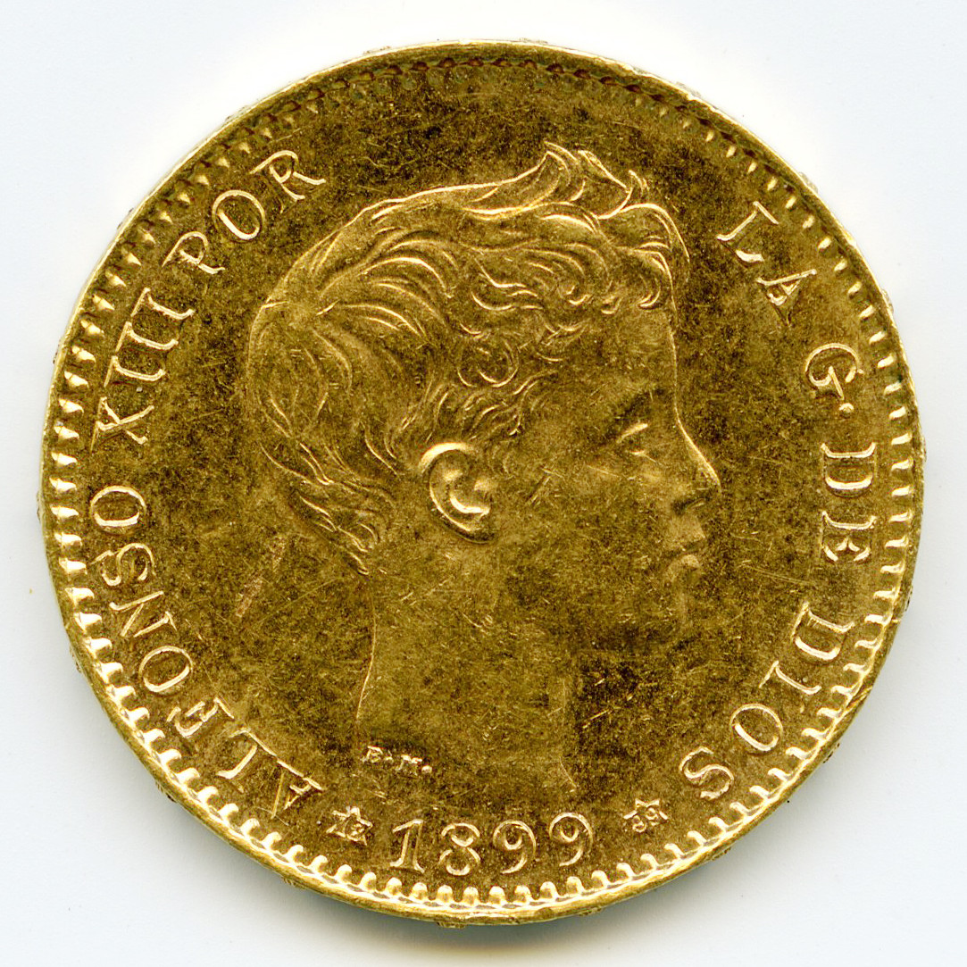 Espagne - 20 Pesetas - 1899 avers