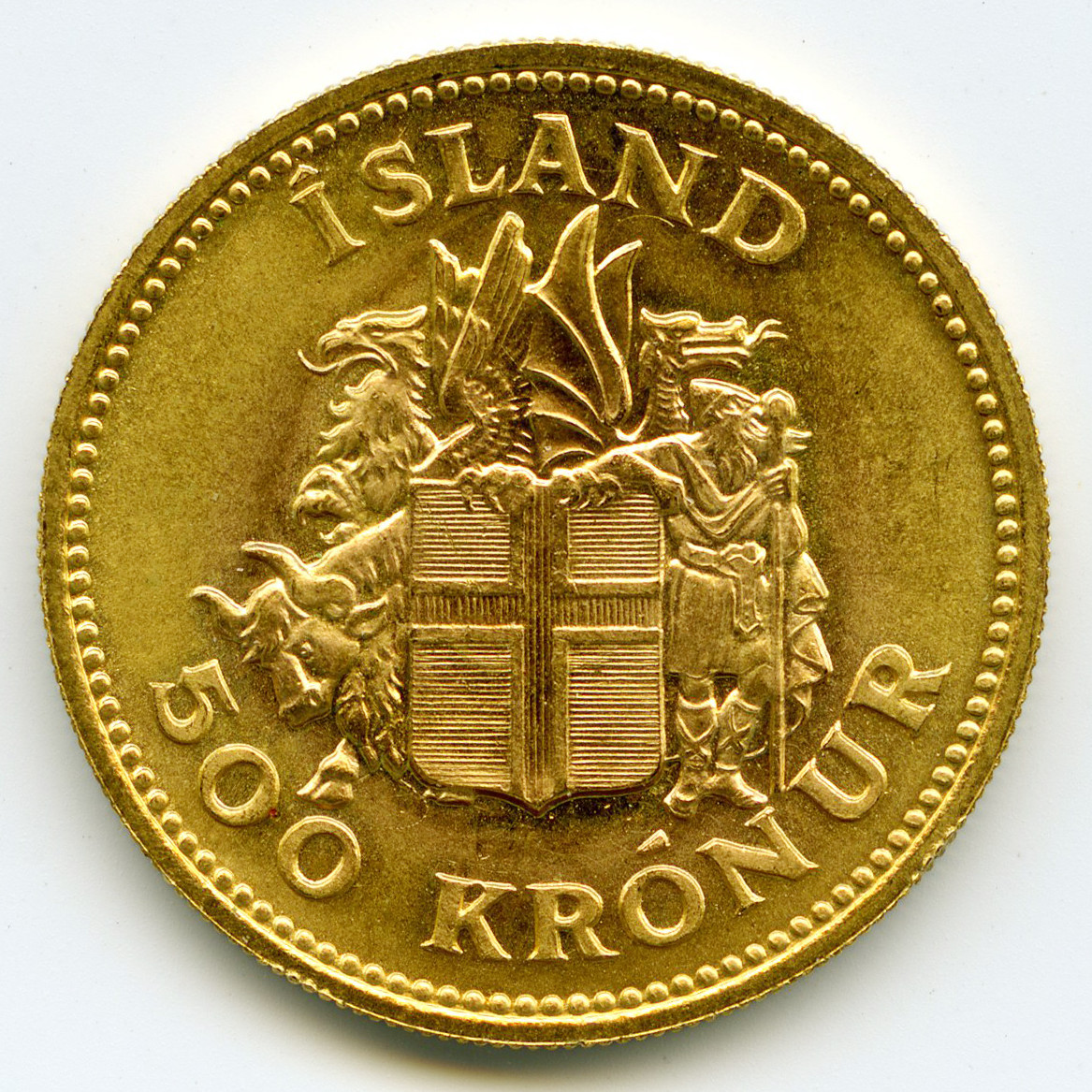 Islande - 500 Kronur - 1961 revers