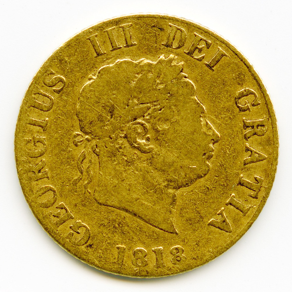 Grande-Bretagne - 1/2 Souverain George III - 1818 avers