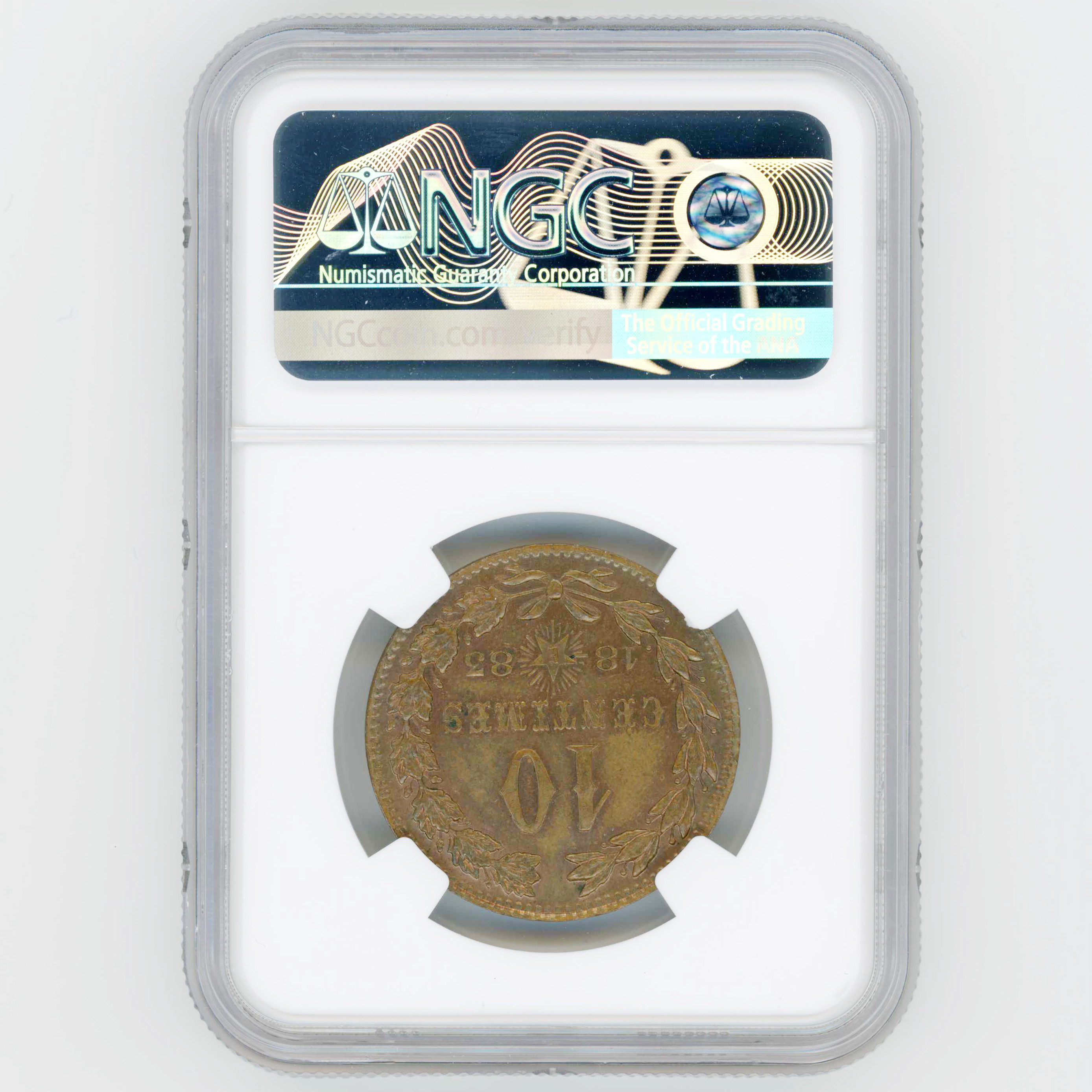 Madagascar - 10 Centimes - 1883 revers