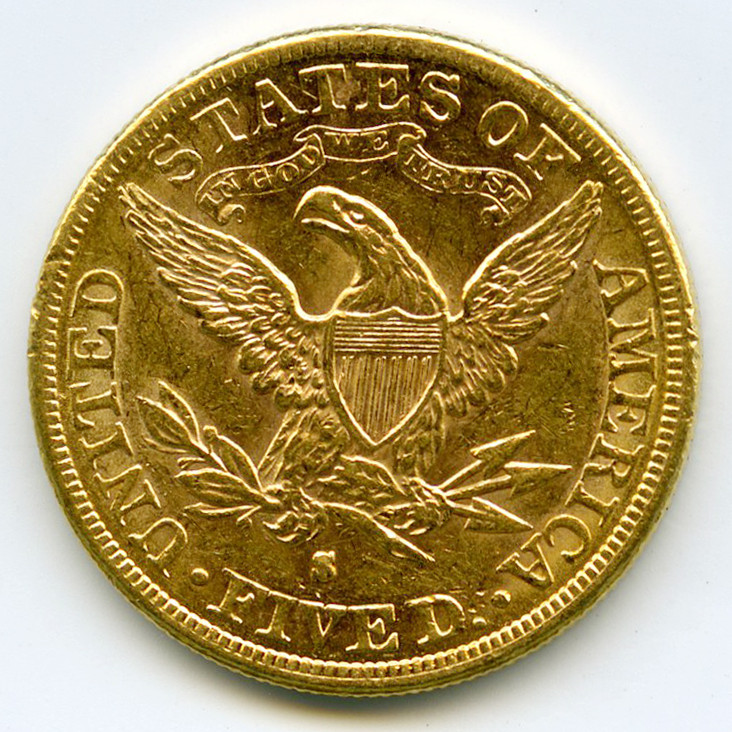 USA - 5 Dollars - 1886 S revers