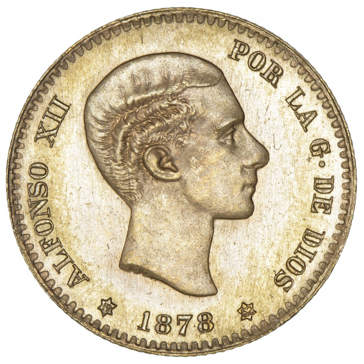 Espagne - 10 Pesetas - 1878 M avers