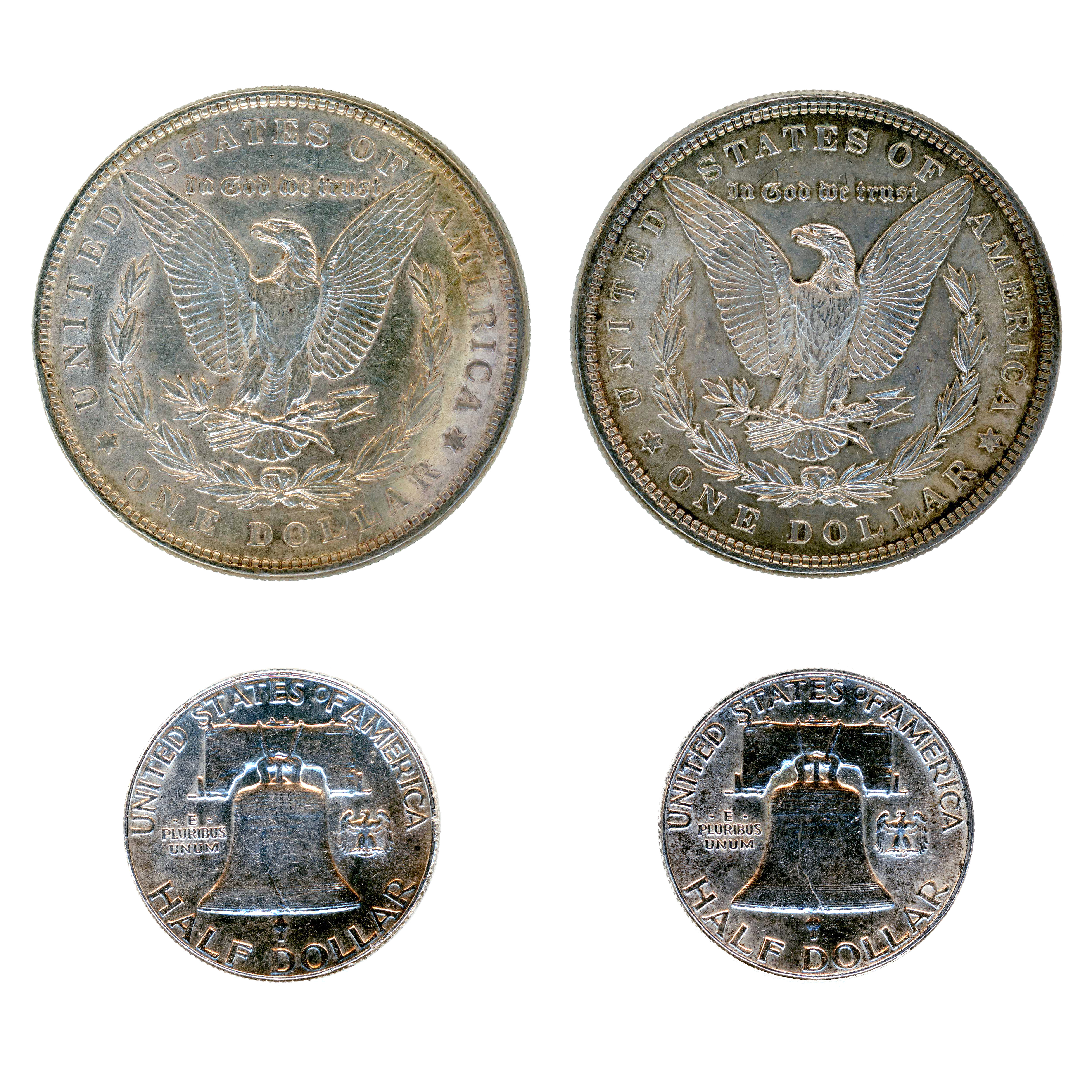 USA - Lot de 4 Monnaies en argent revers