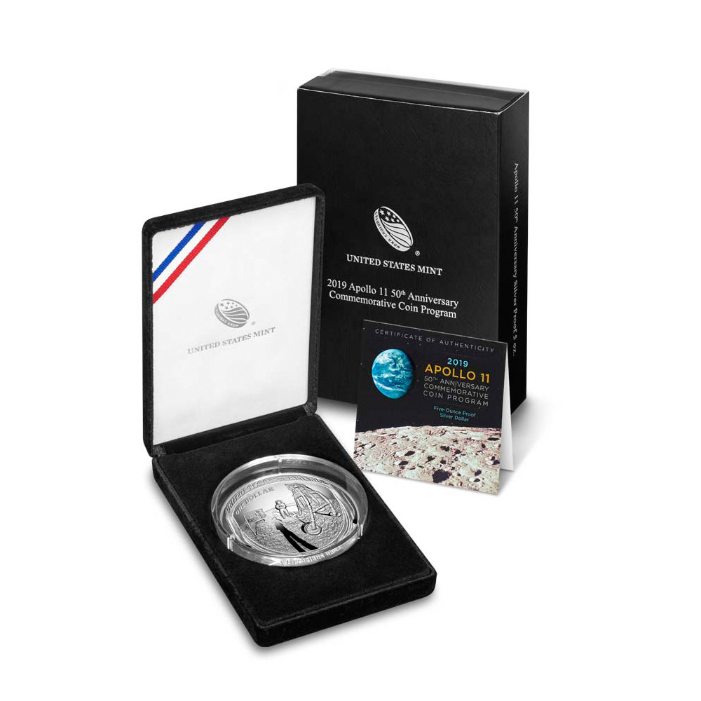 USA - Dollar - APOLLO 11 - 2019 - 5 OZ Argent revers