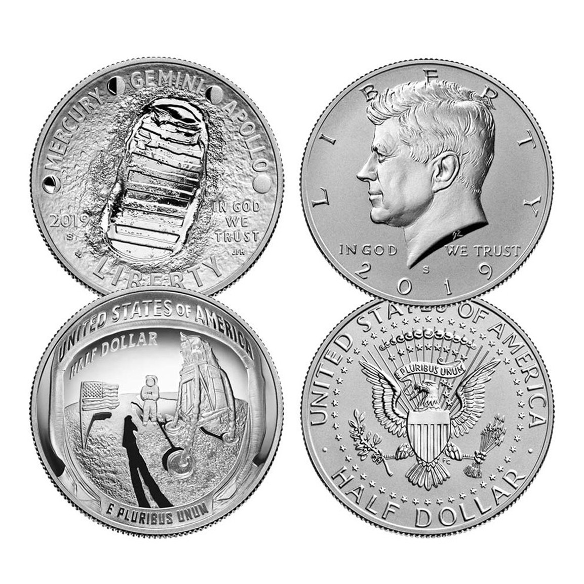 USA - APOLLO 11 - Set Half Dollar - 2019 avers