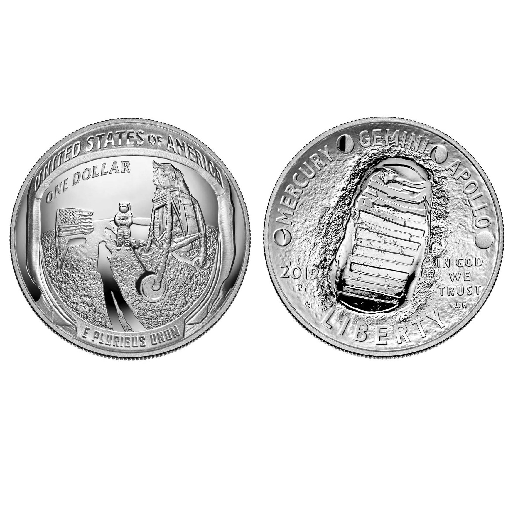 USA - 1 Dollar - APOLLO 11 - 2019 avers