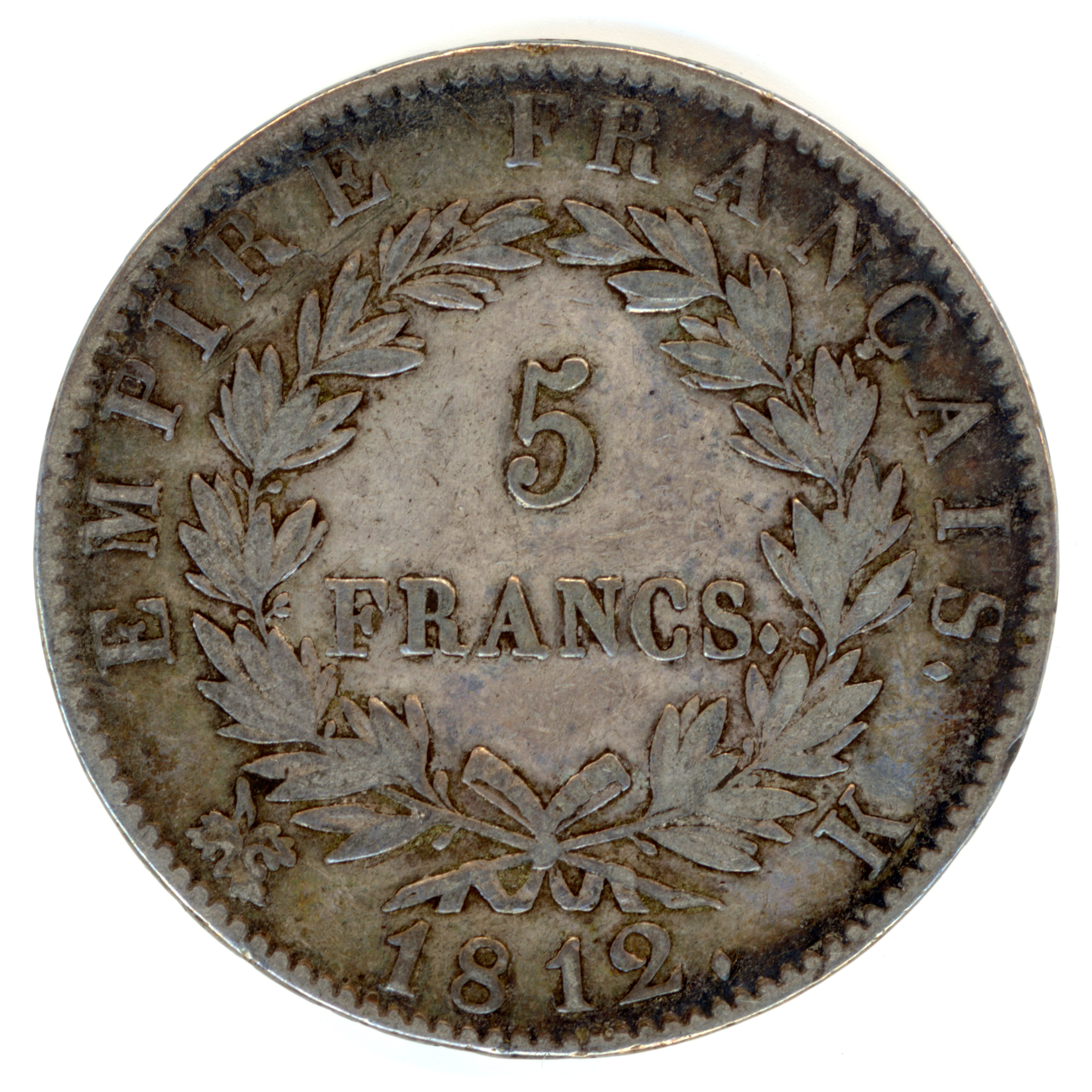 Napoléon Ier - 5 Francs - 1812 - Bordeaux revers