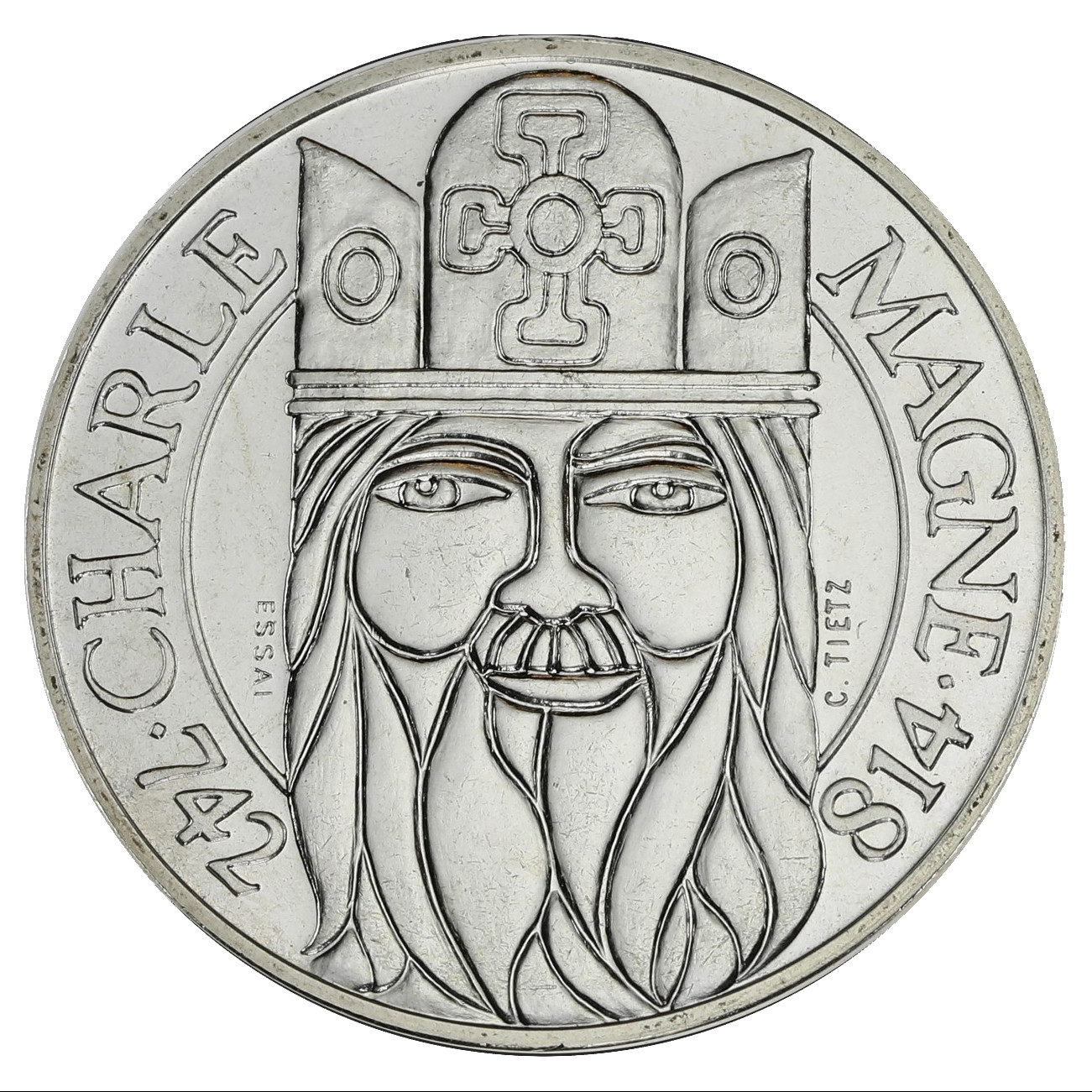 100 Francs Charlemagne - Essai argent - 1990 avers