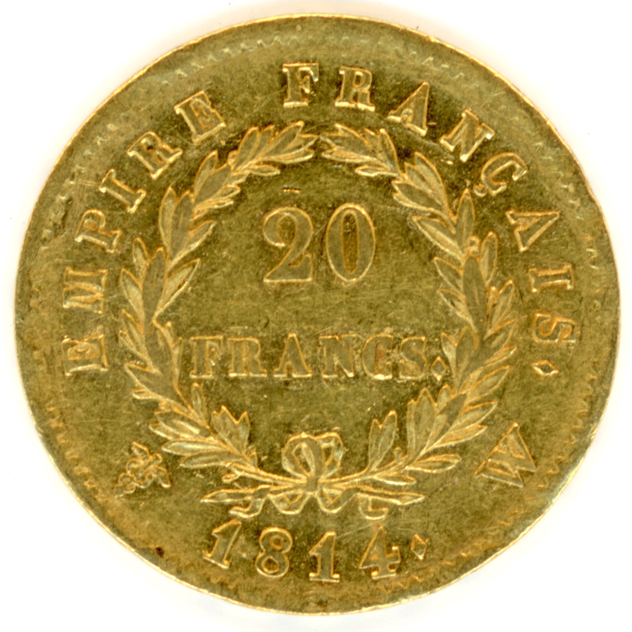 Napoléon Ier - 20 Francs - 1814 W revers