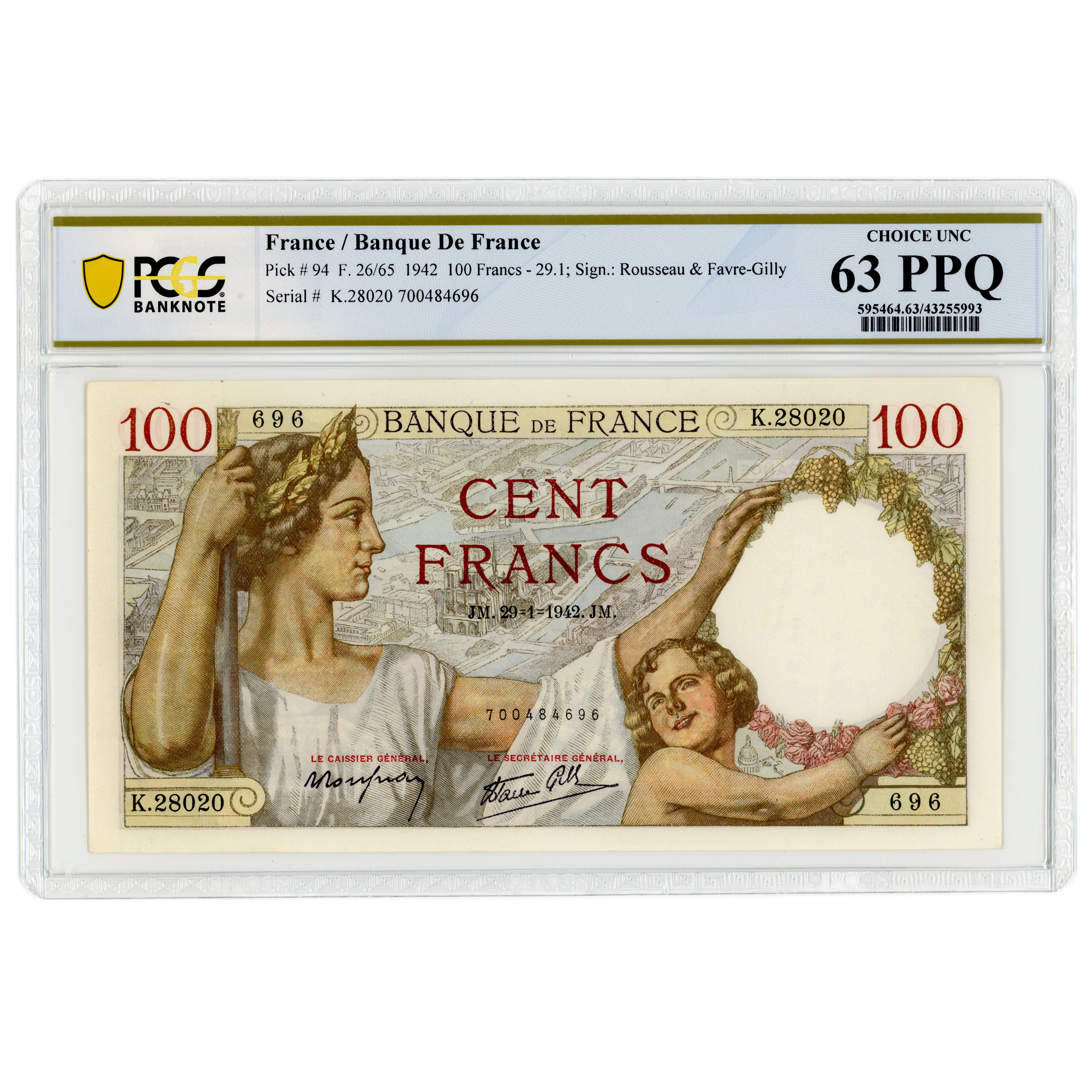 France - 100 Francs Sully - 1942 avers France - 100 Francs Sully - 1942 avers