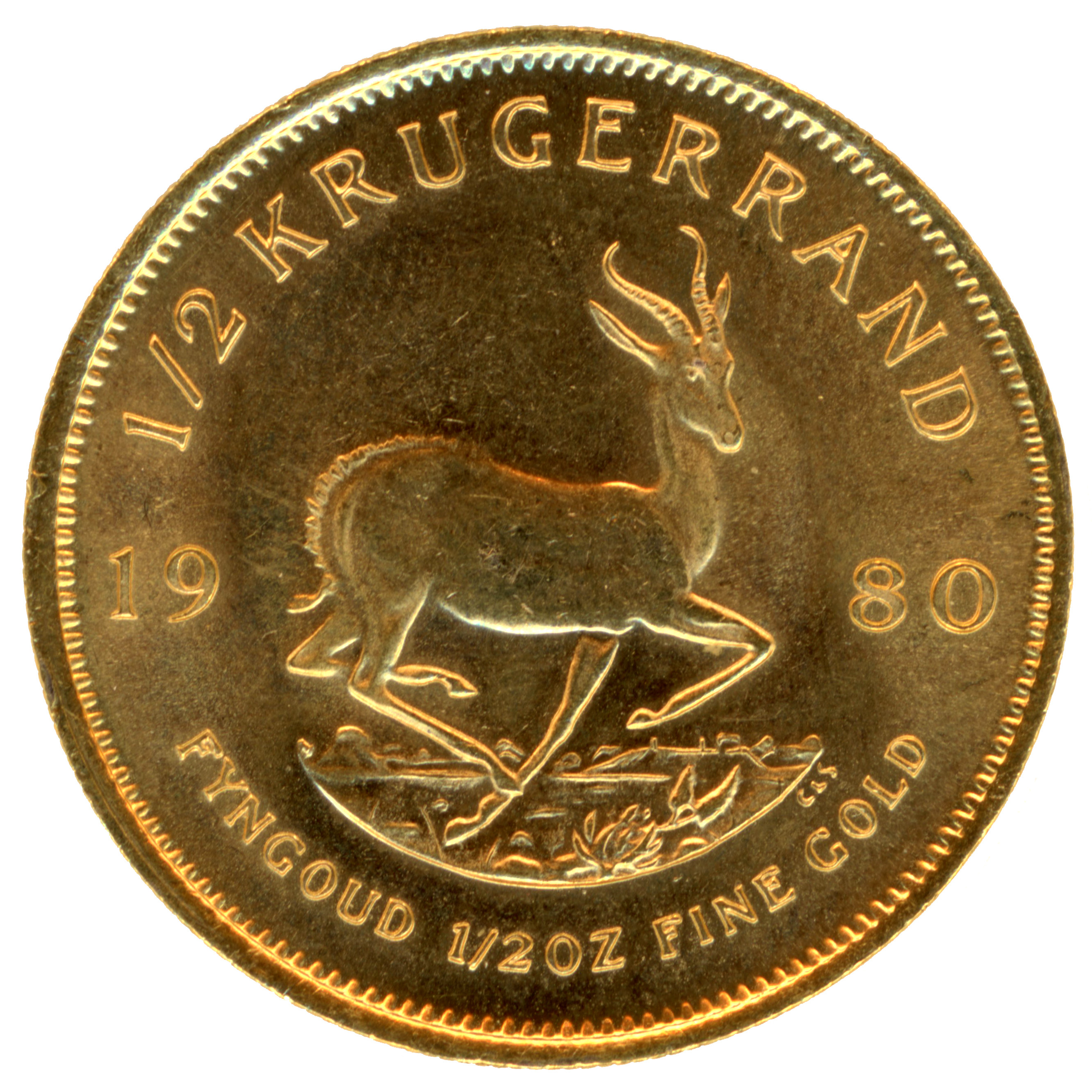 Afrique du Sud - 1/2 Kruguerrand - 1980 revers Afrique du Sud - 1/2 Kruguerrand - 1980 revers