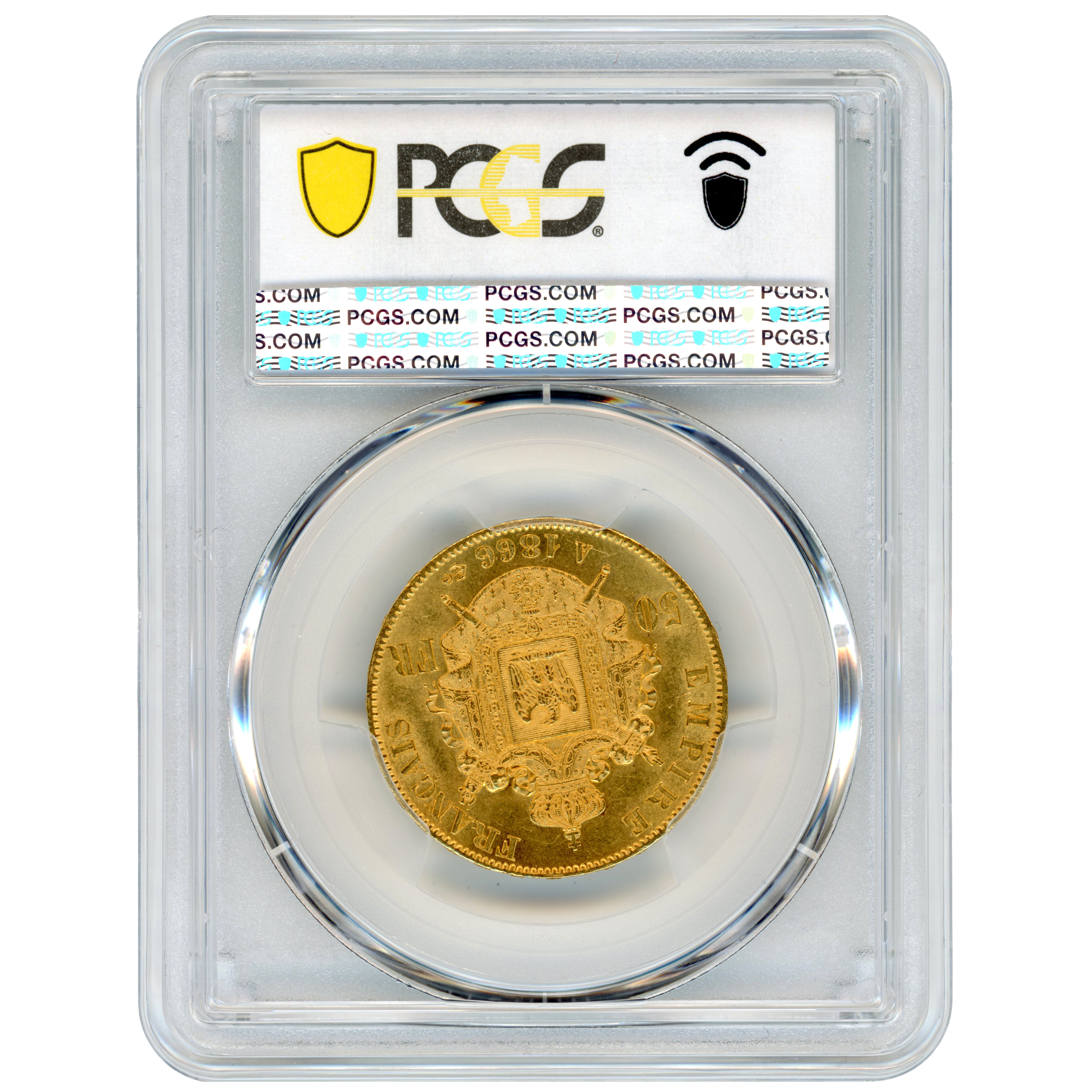 Napoléon III - 50 Francs - 1866 - Paris revers Napoléon III - 50 Francs - 1866 - Paris revers