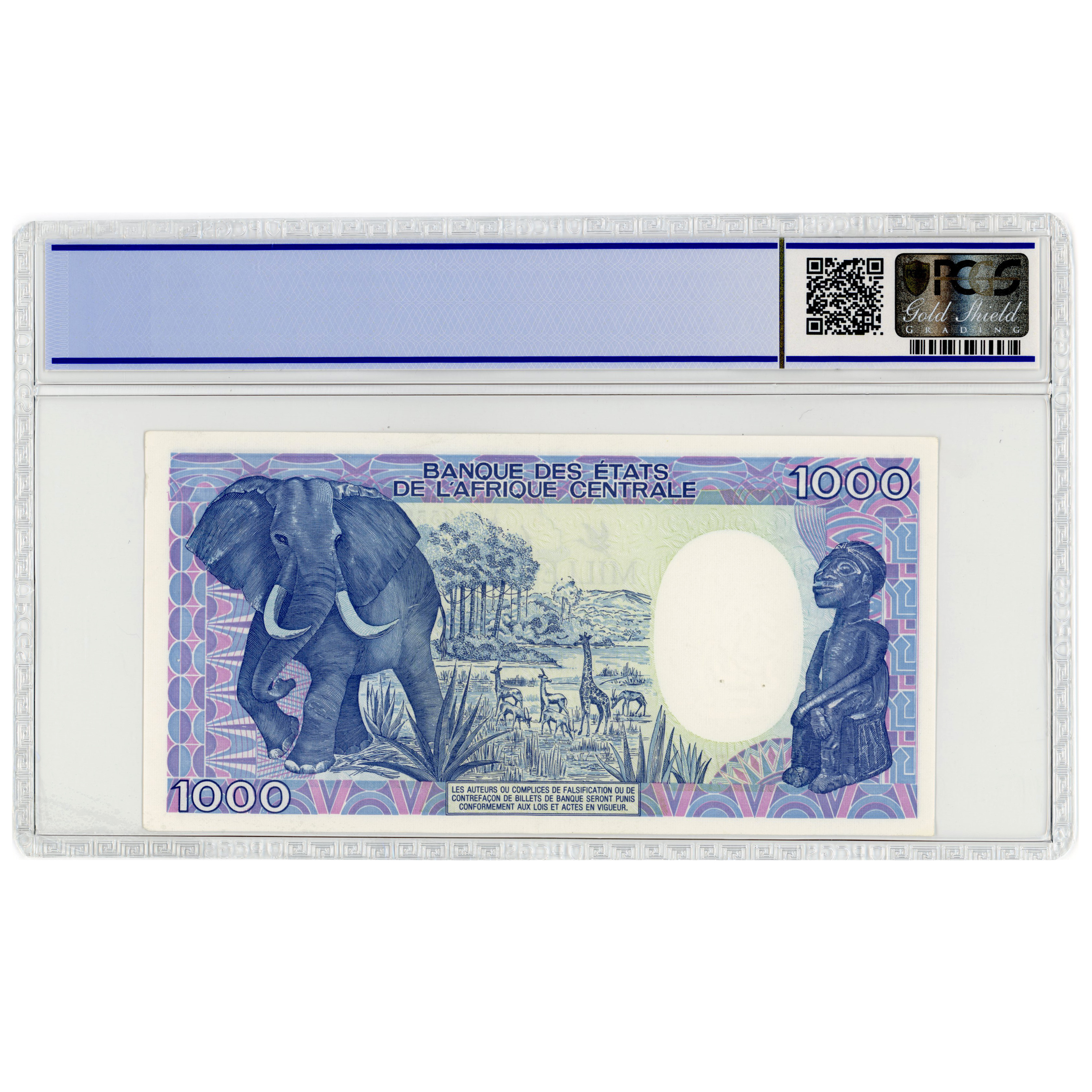 Gabon - 1 000 Francs - U.03 559459 revers Gabon - 1 000 Francs - U.03 559459 revers