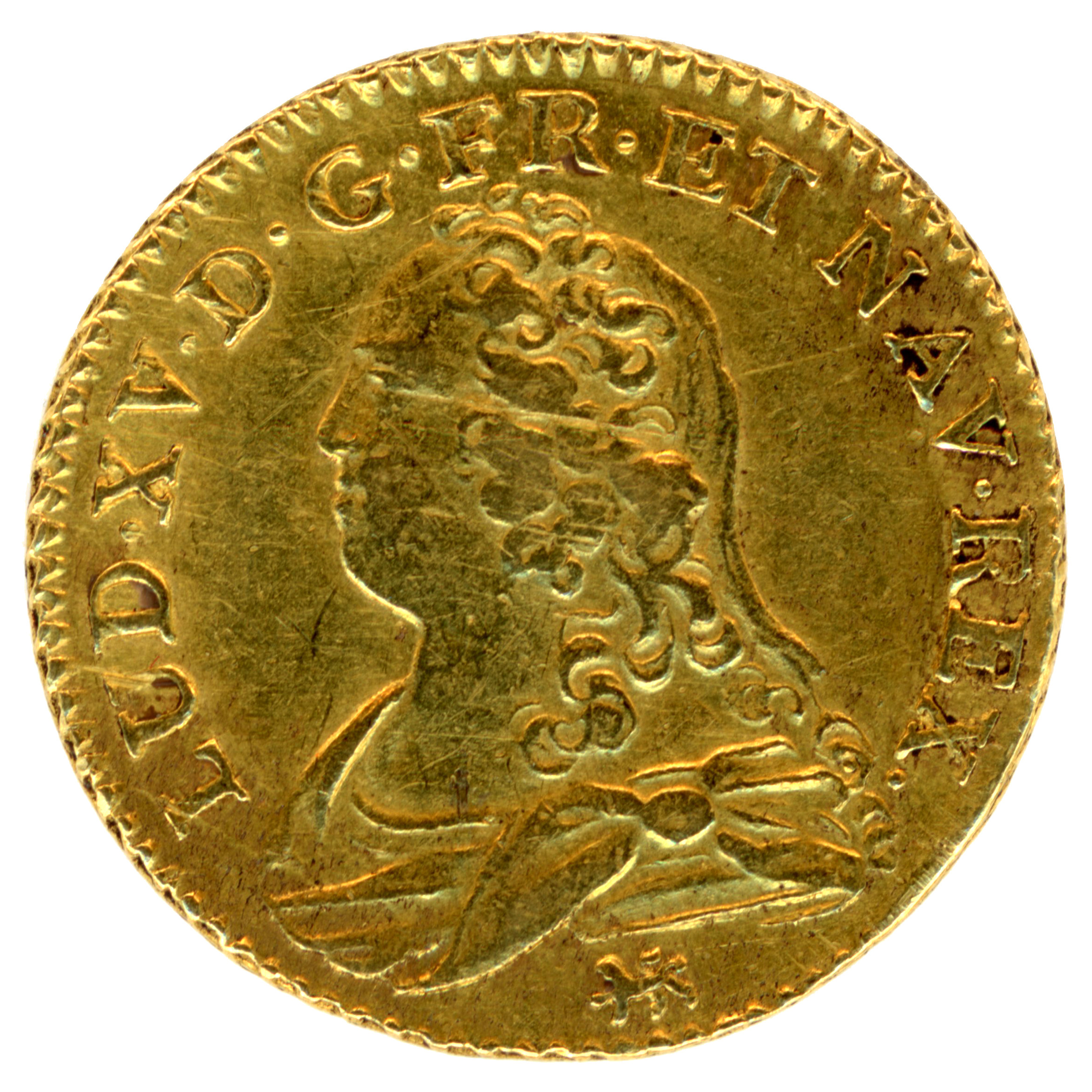 Louis XV - Louis d’or aux lunettes - 1727 T avers Louis XV - Louis d’or aux lunettes - 1727 T avers