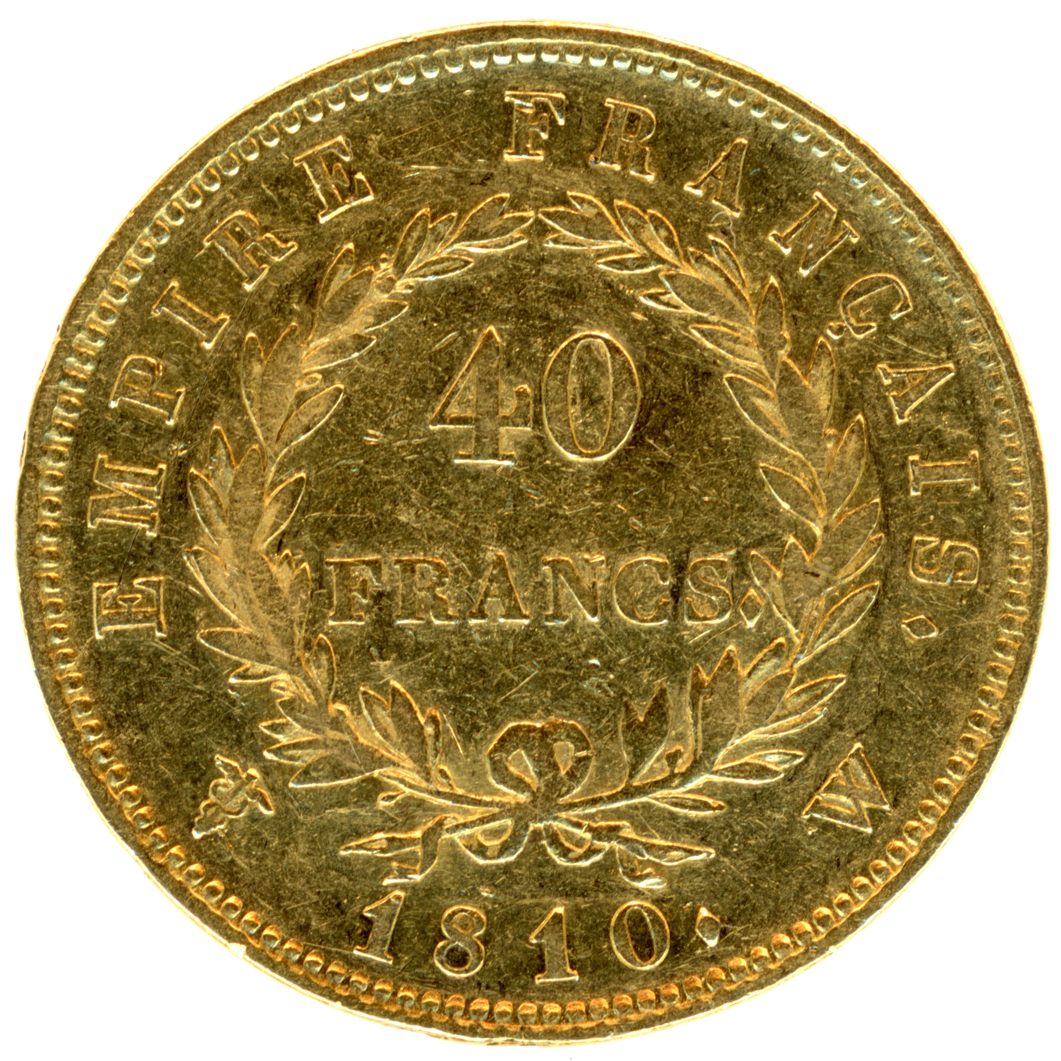 Napoléon Ier - 40 Francs - 1810 - Lille revers Napoléon Ier - 40 Francs - 1810 - Lille revers