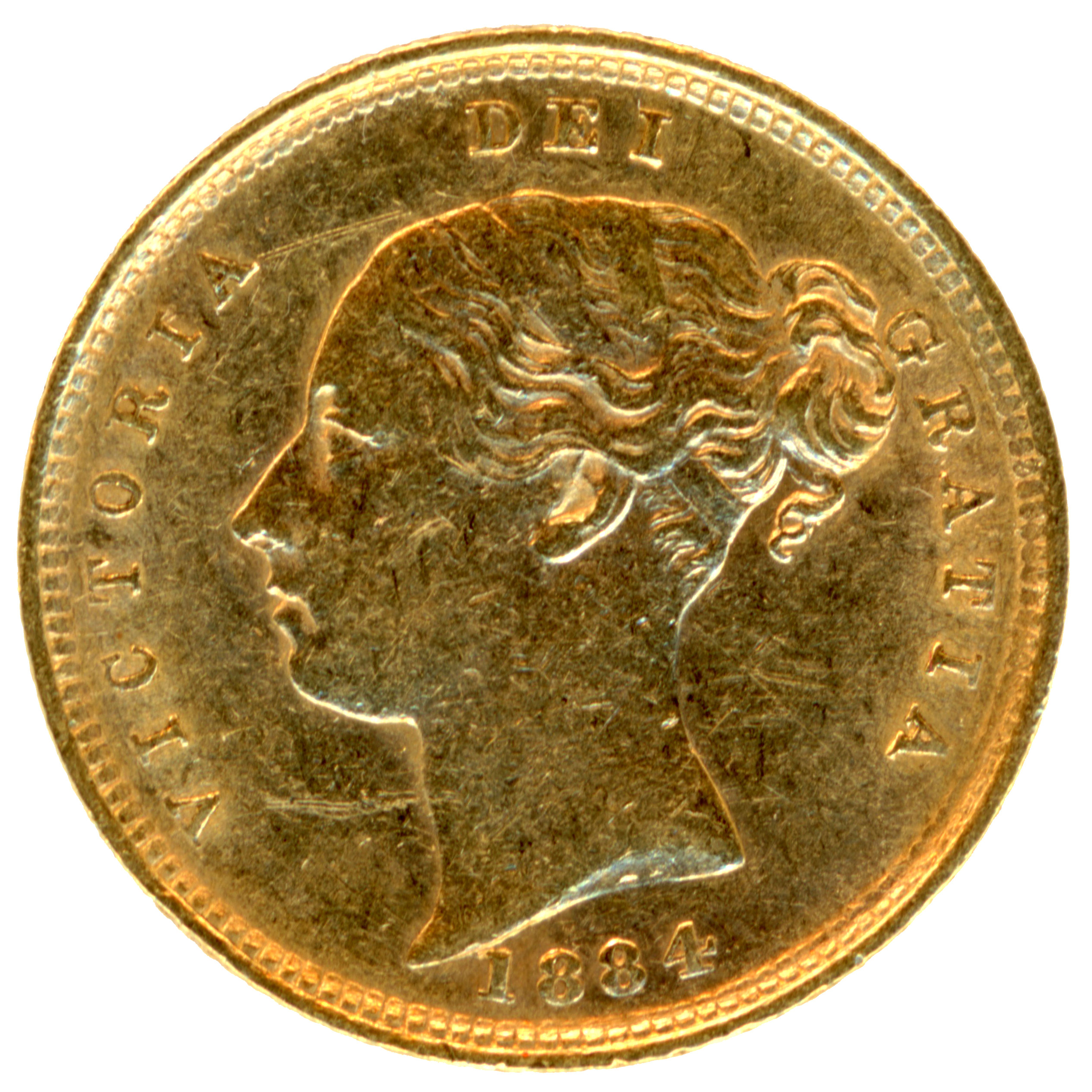 Grande-Bretagne - 1/2 Souverain - 1884 avers Grande-Bretagne - 1/2 Souverain - 1884 avers