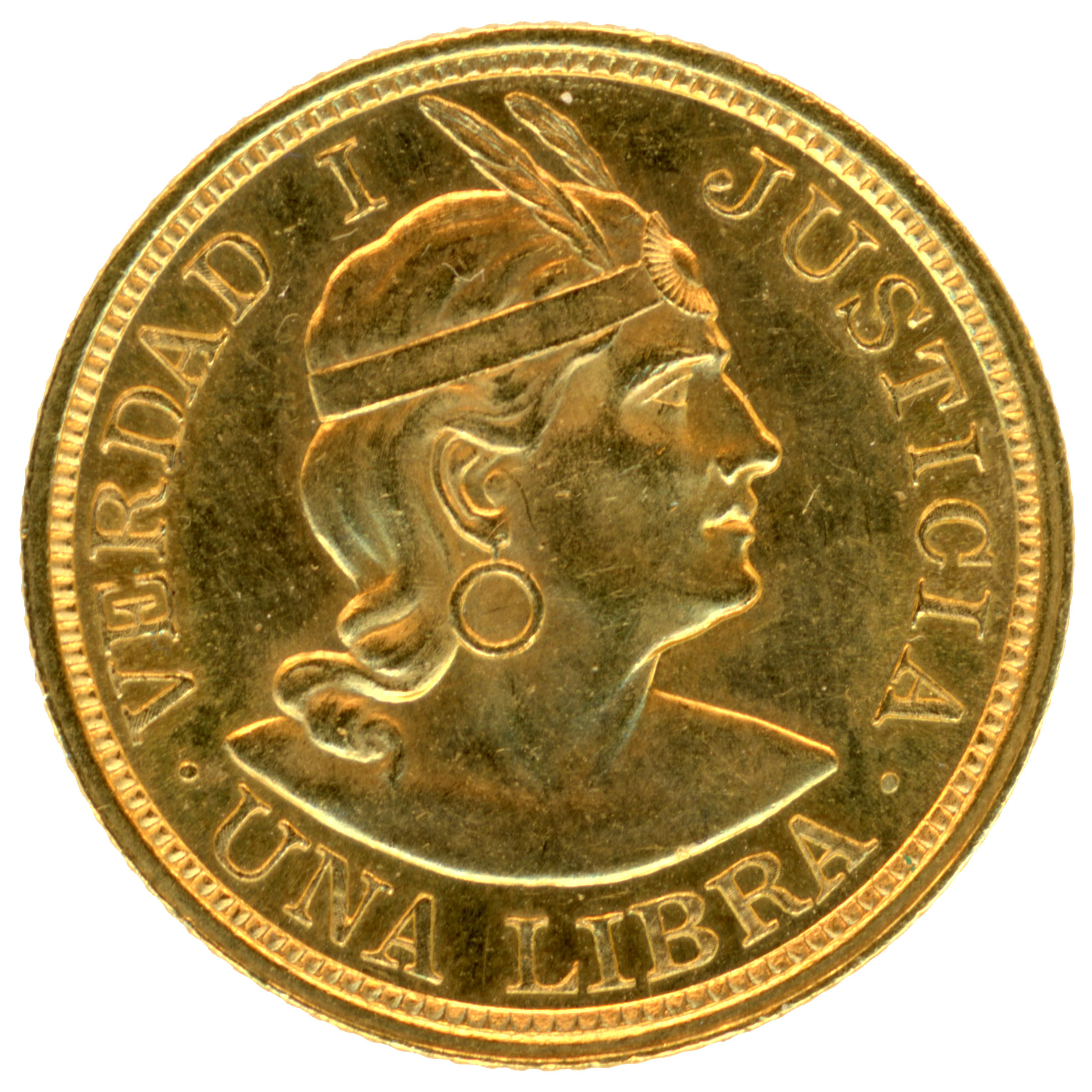 Pérou - 1 Libra or - 1914 avers Pérou - 1 Libra or - 1914 avers
