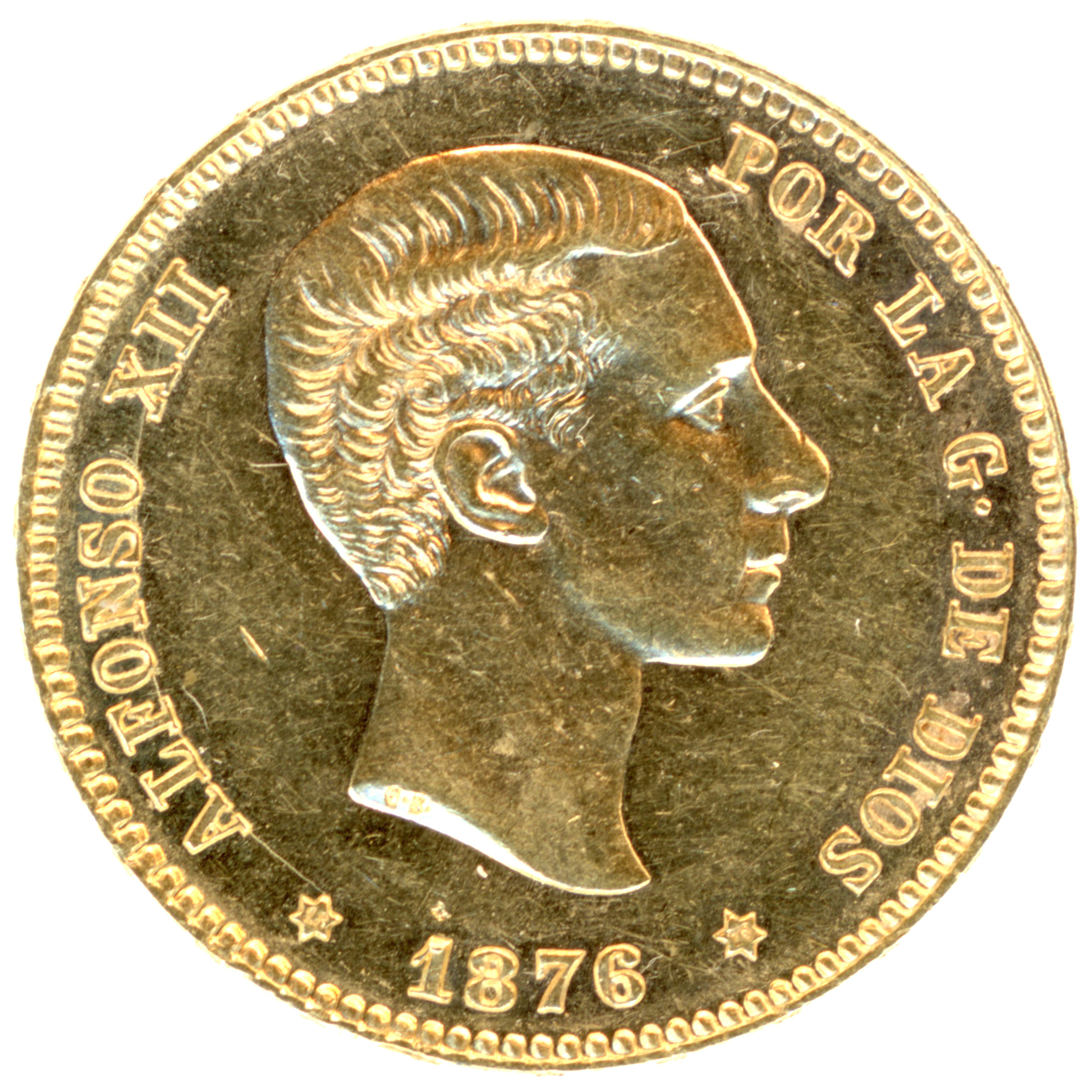 Espagne - 25 Pesetas - 1876 avers Espagne - 25 Pesetas - 1876 avers
