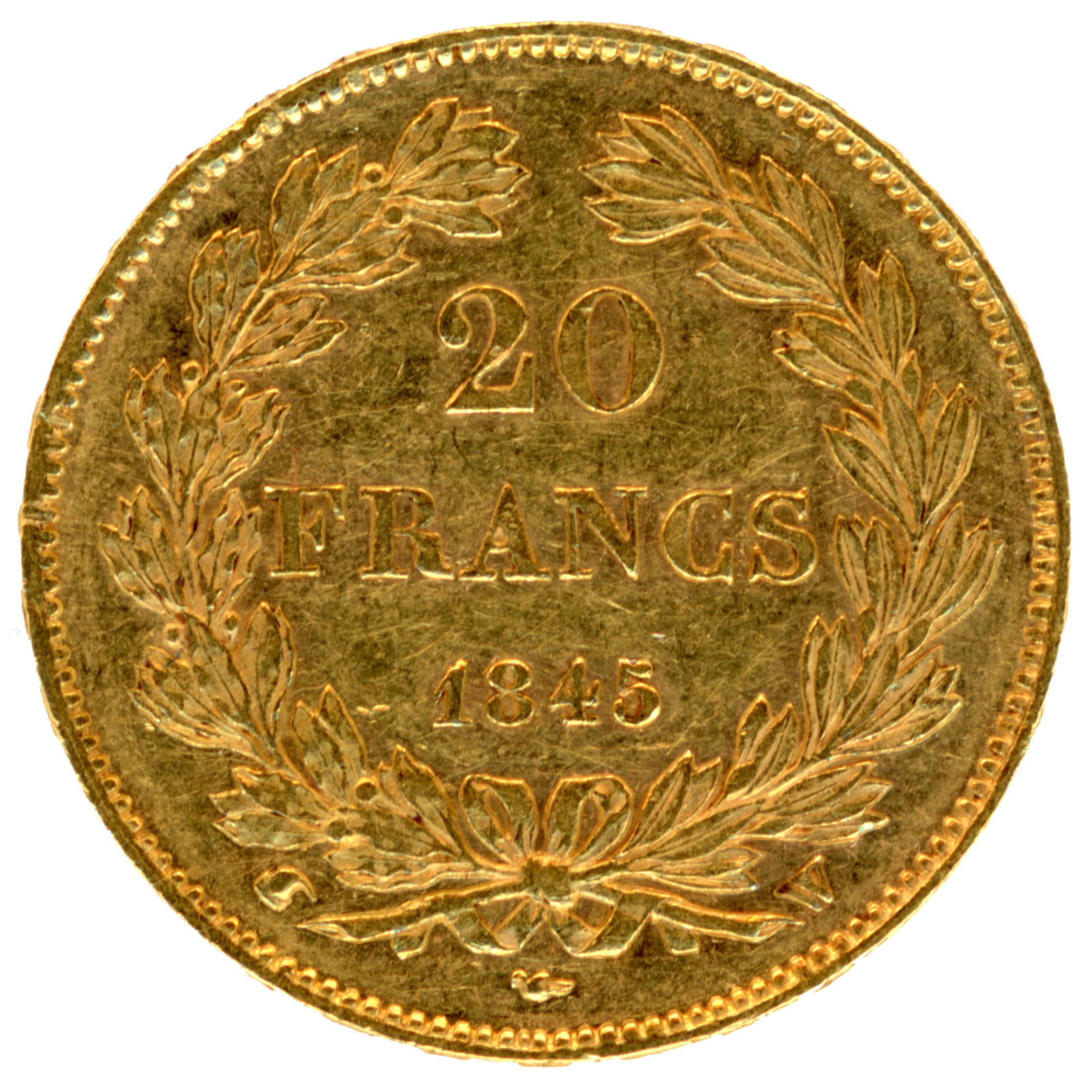 Louis-Philippe Ier - 20 Francs - 1845 Lille revers Louis-Philippe Ier - 20 Francs - 1845 Lille revers