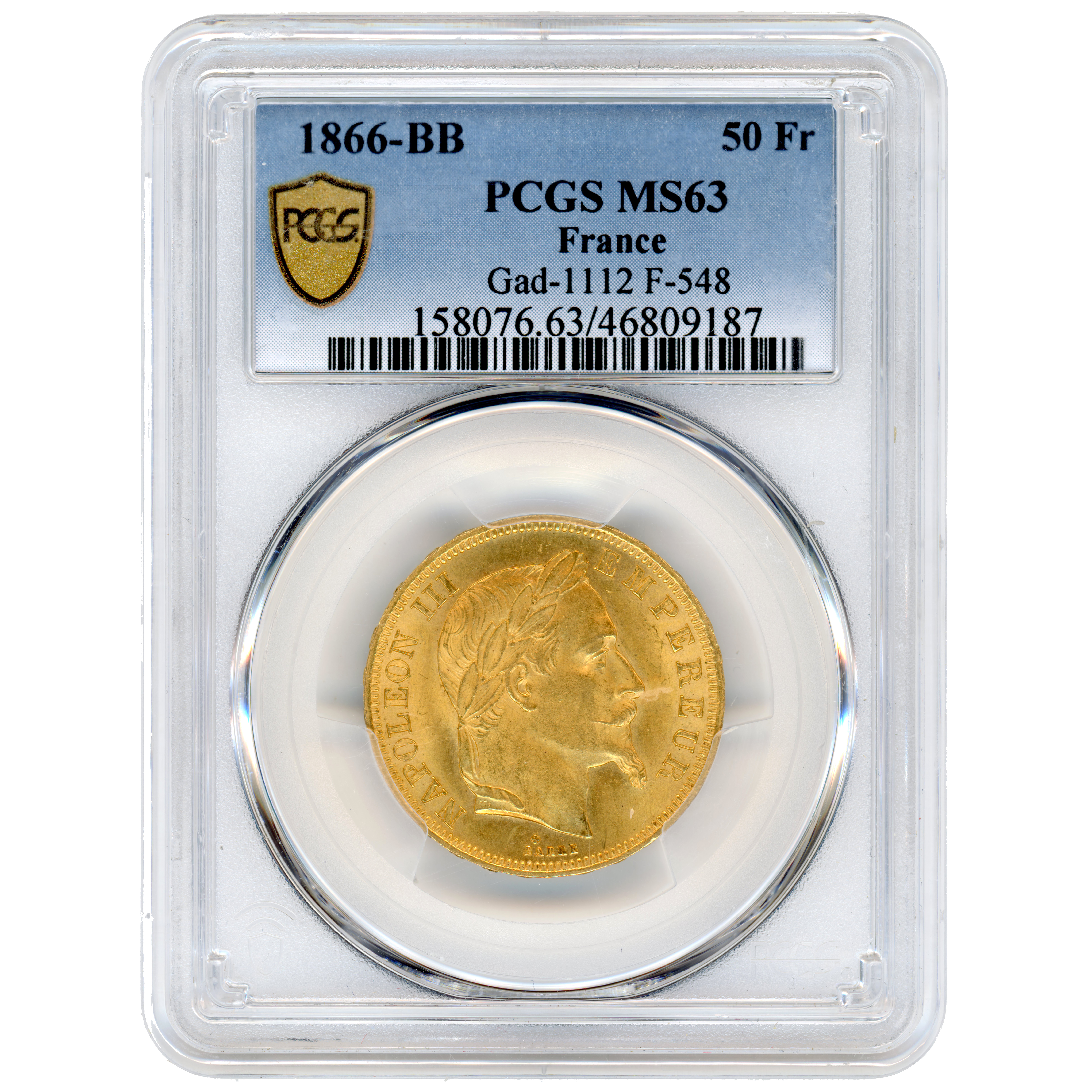 Napoléon III - 50 Francs - 1866 - Strasbourg avers