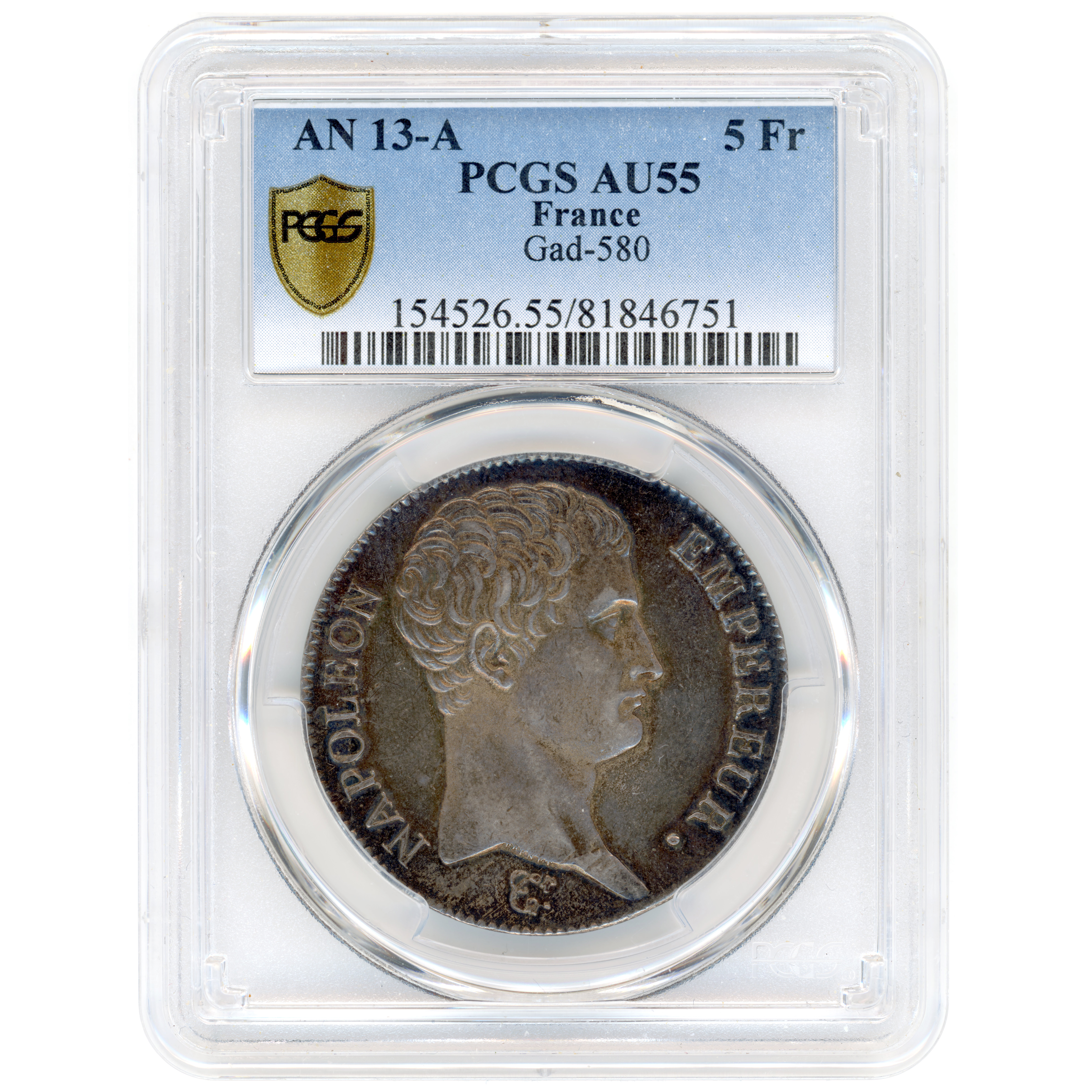 Napoléon Ier - 5 Francs - An 13 - Paris avers