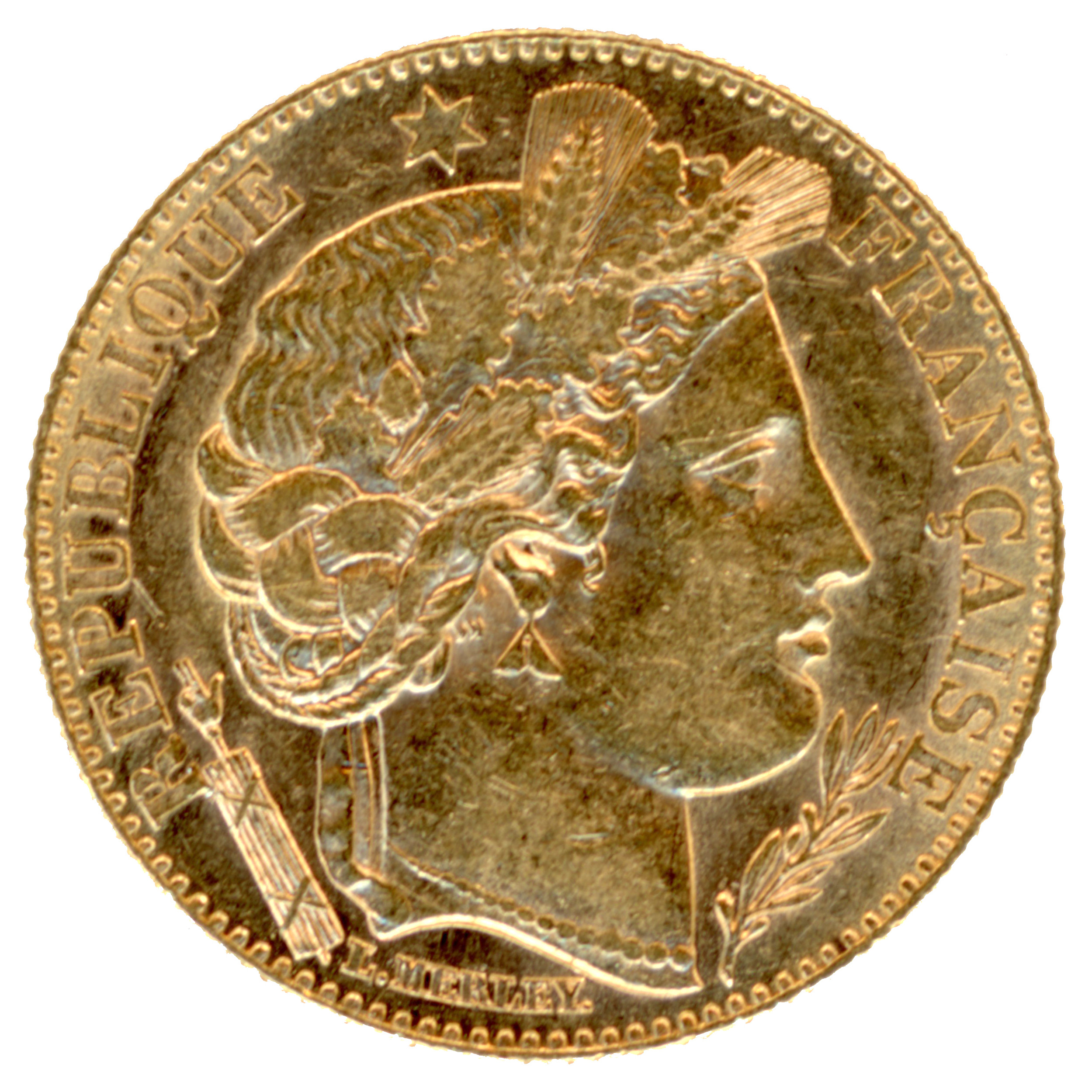 10 Francs "Céres" - 1895 - Paris avers