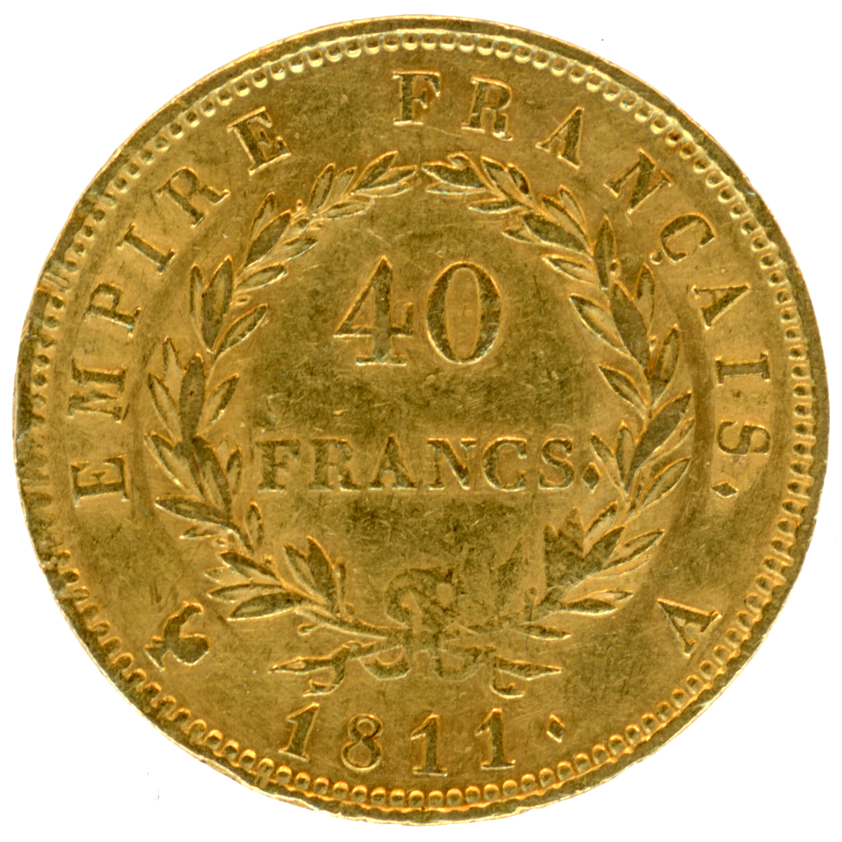 Napoléon Ier - 40 Francs - 1811 A revers