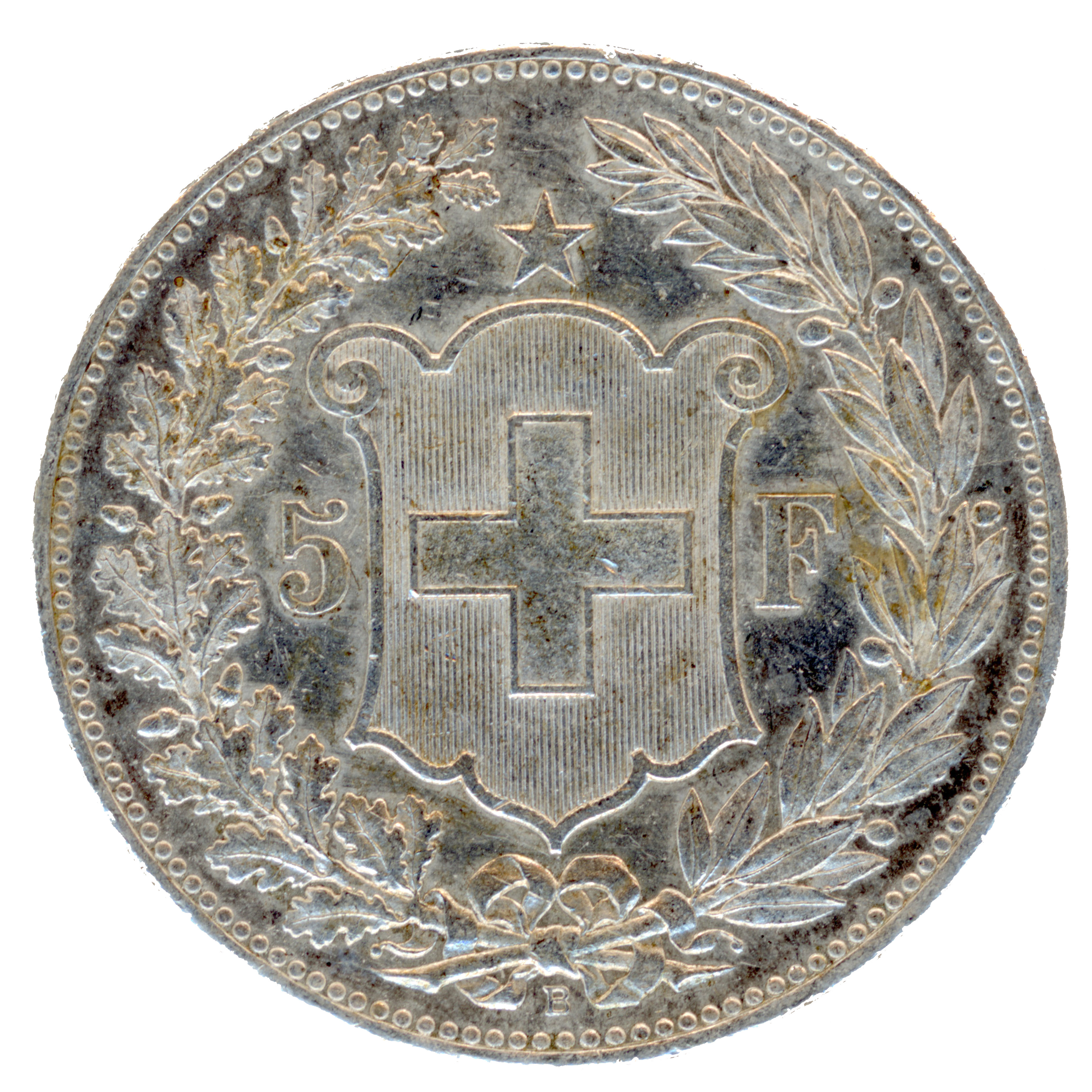 Suisse - 5 Francs - 1889 - Berne revers