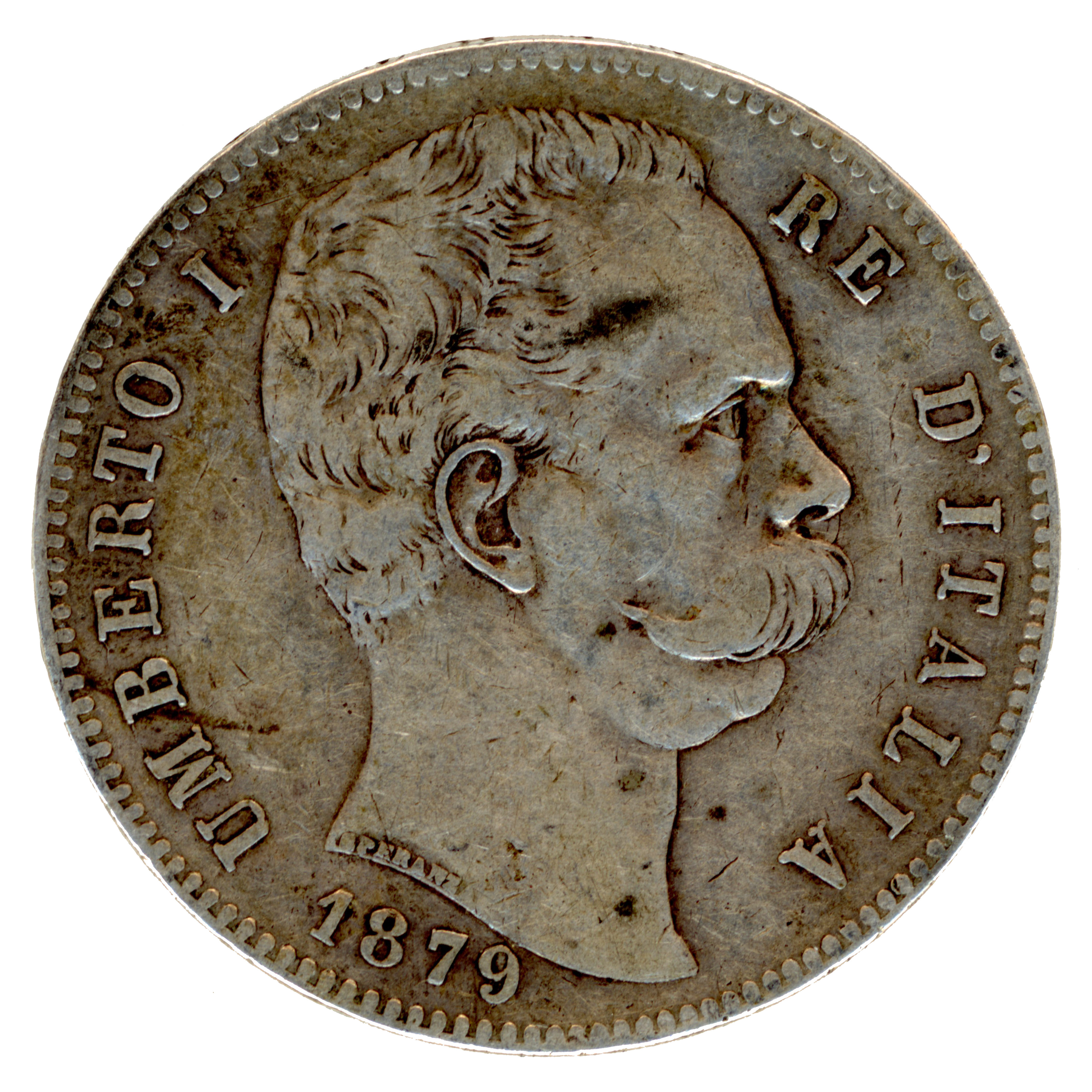 Italie - 5 Lires - 1879 - Rome avers