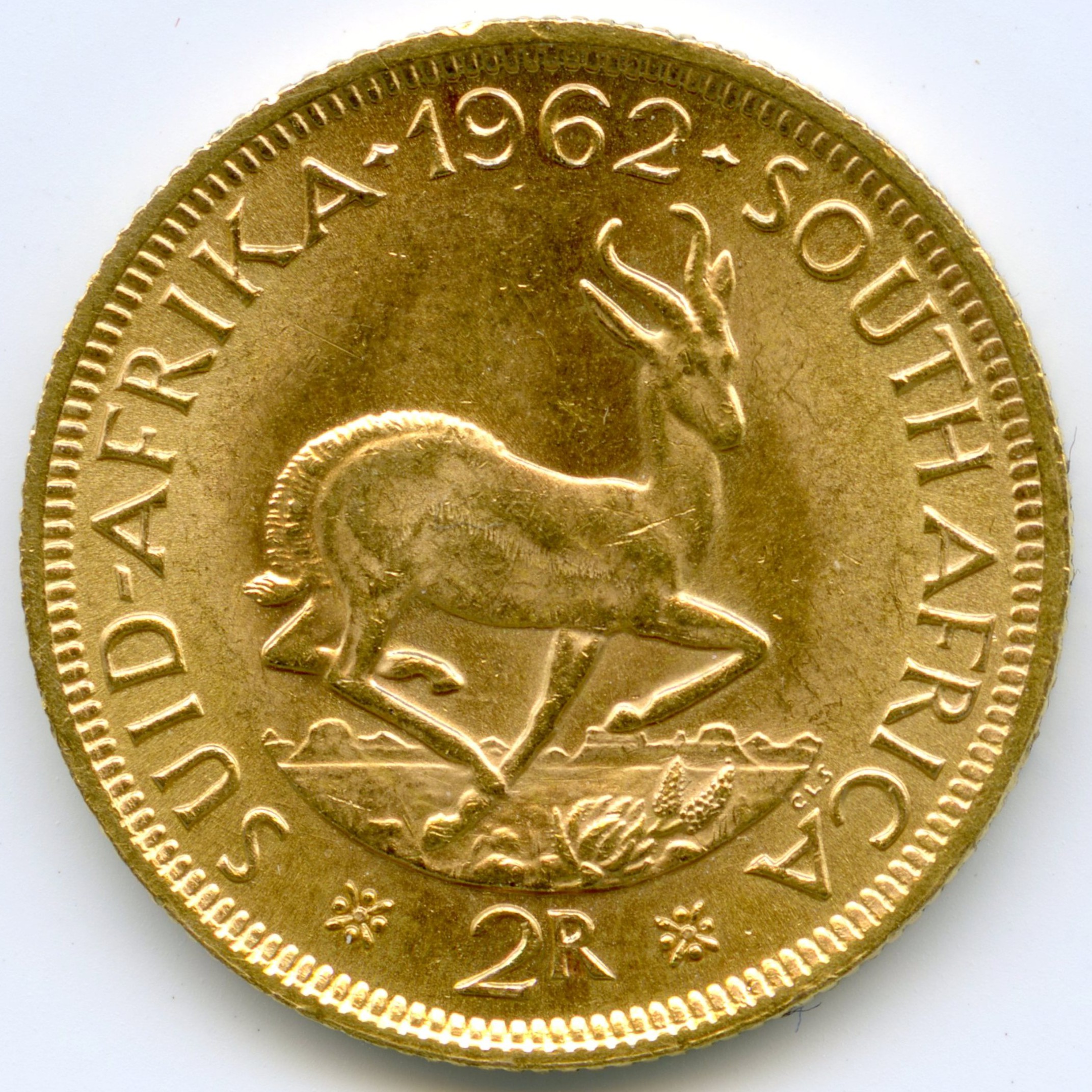 Afrique du Sud - 2 Rand Springbok - 1962 revers