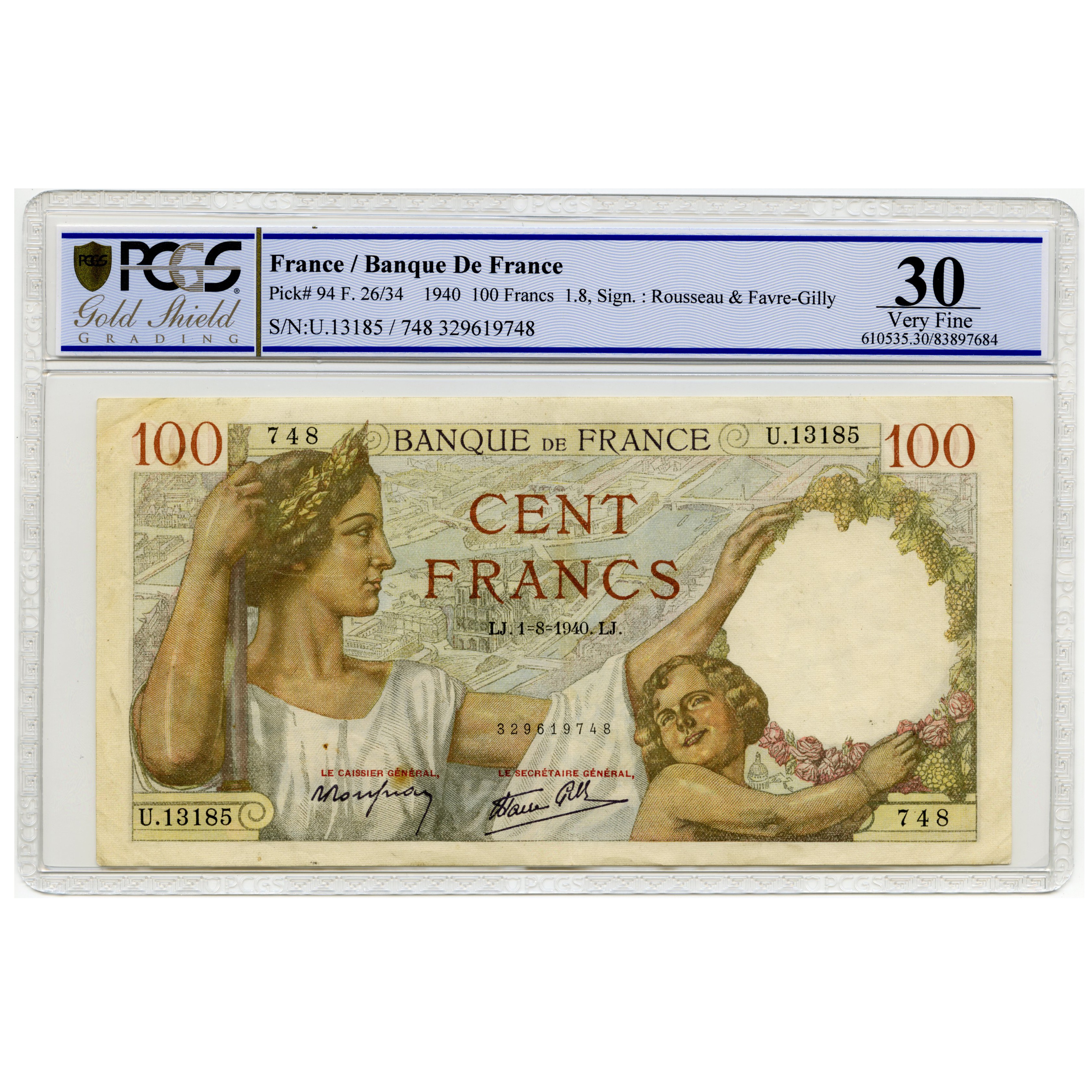 France - 100 Frs - U13185-748 avers