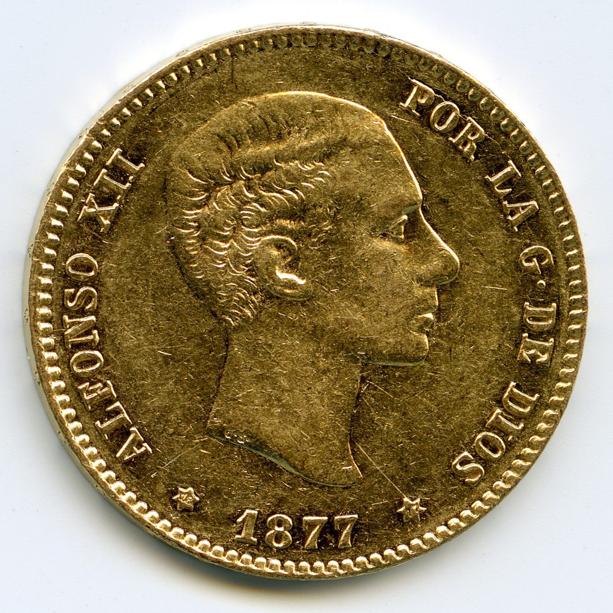 Espagne - 25 Pesetas - 1877 avers