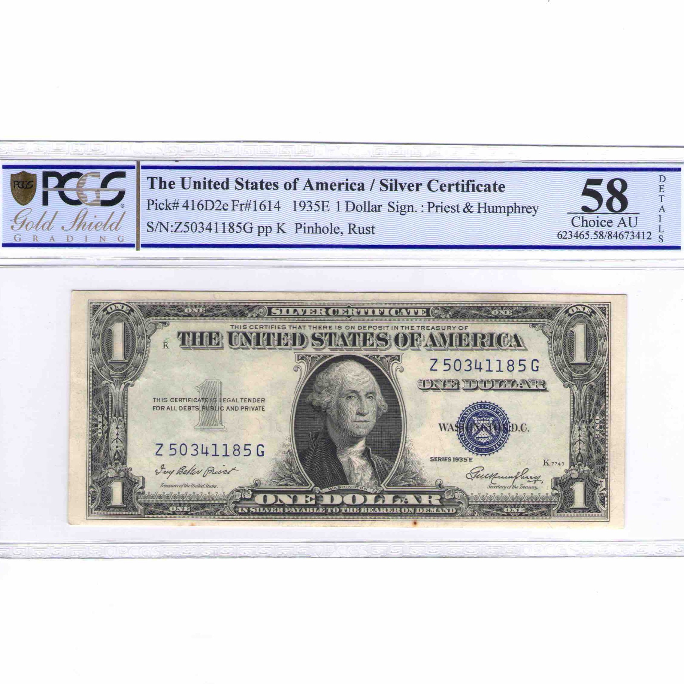 USA - 1 DOLLAR Silver certificate - 1935 avers