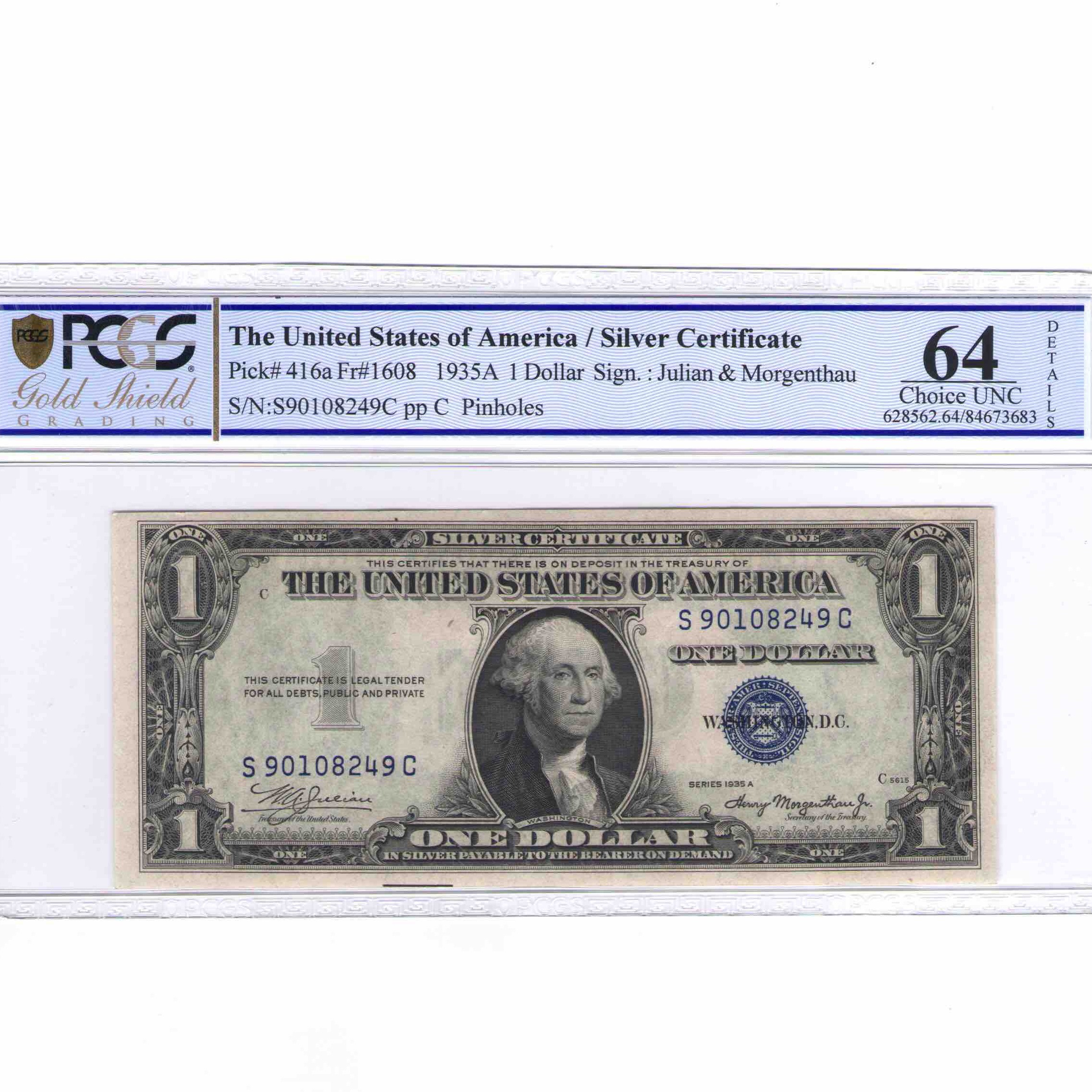 USA - 1 DOLLAR Silver certificate - 1935 avers