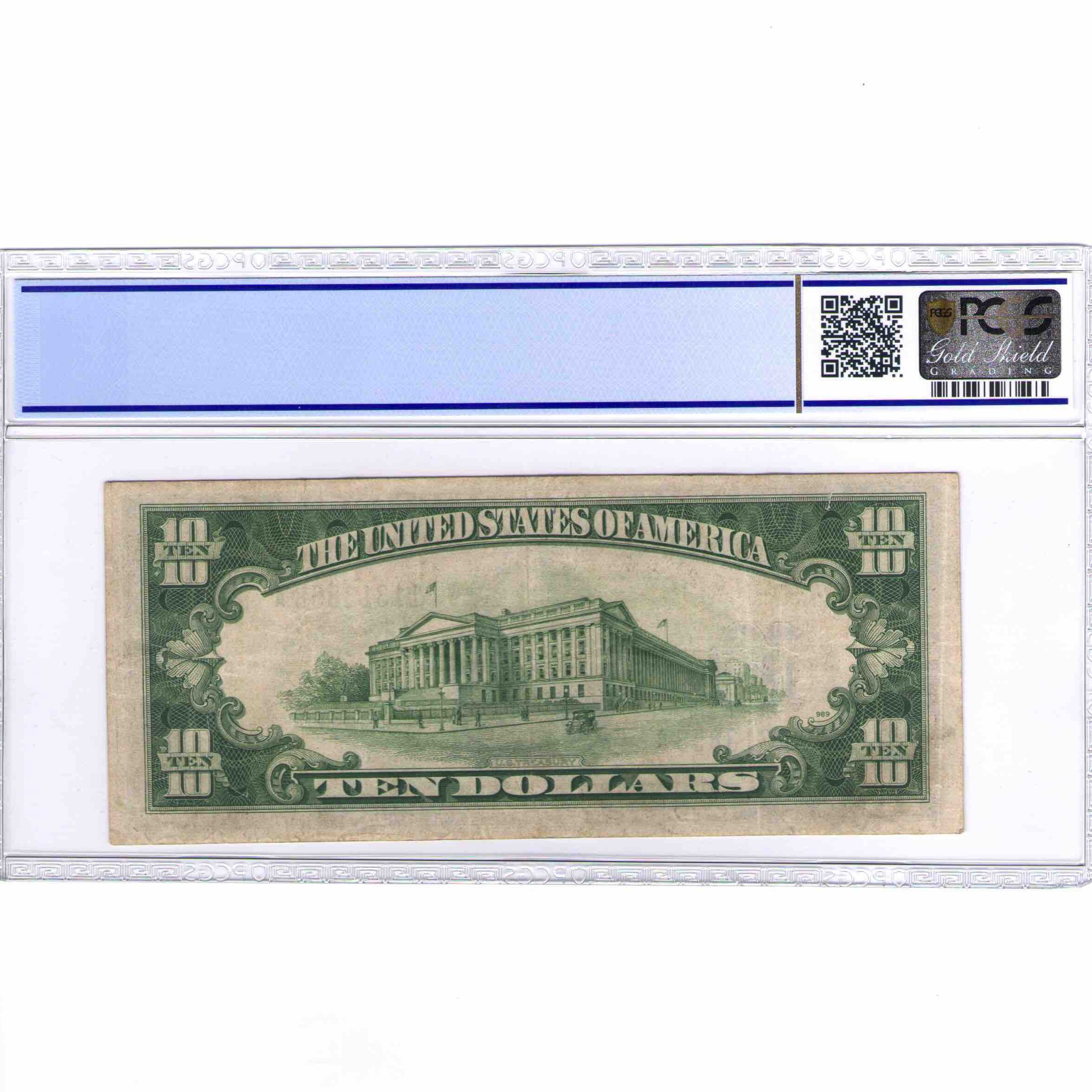 USA - 10 DOLLARS SCEAU JAUNE revers