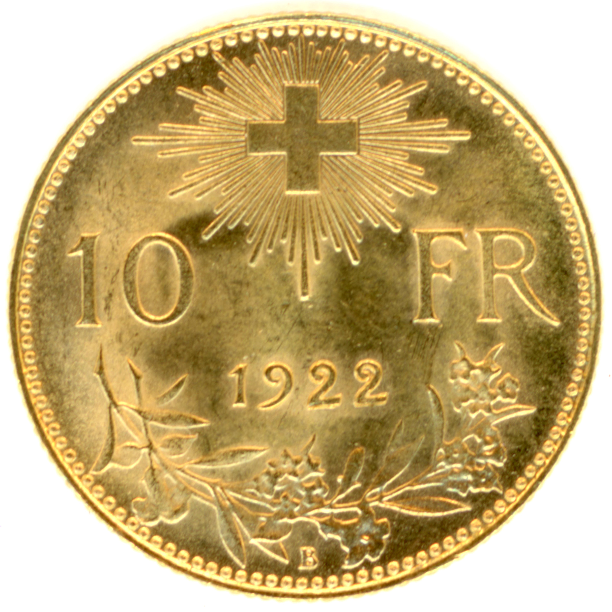 10 Francs Suisse - Demi Vreneli revers